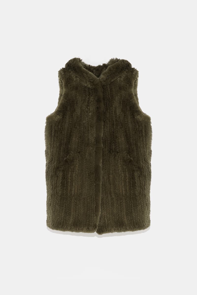 토끼털 퍼 조끼 CE4WFFUVE011C56