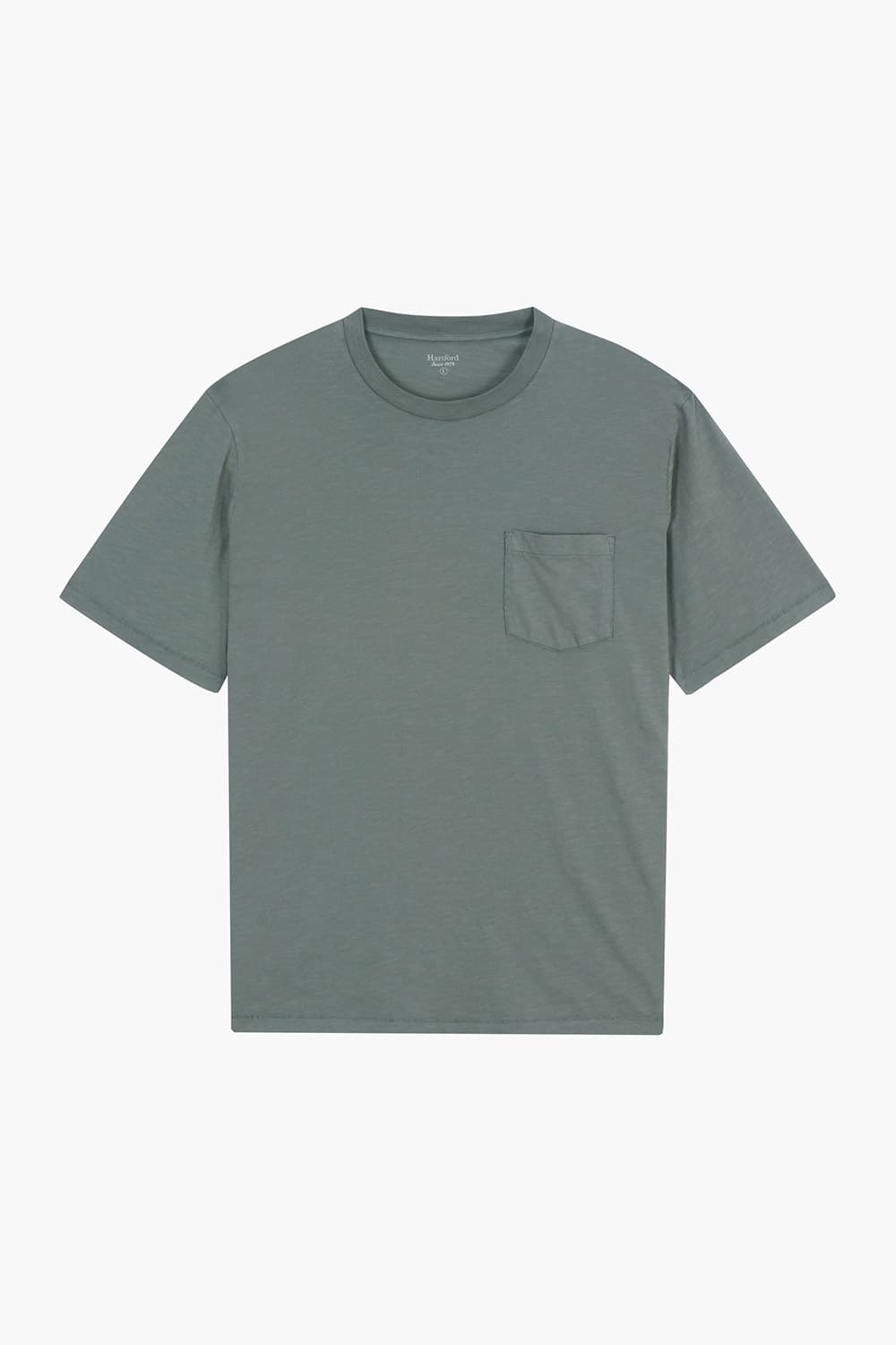 코튼 포켓 크루넥 반소매 티셔츠 BD7130310