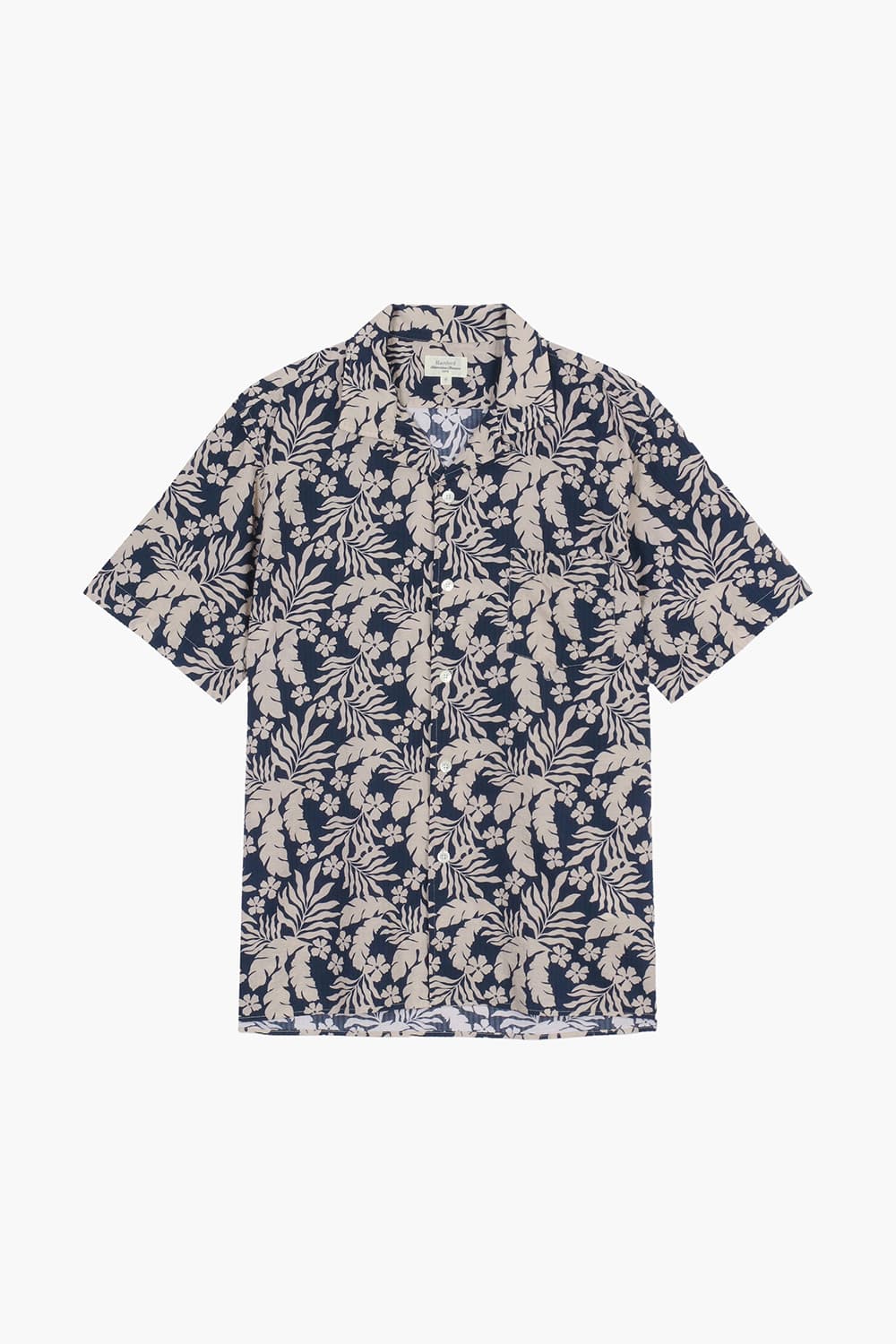 코튼 하와이안 테일러드 카라 반소매 셔츠 BD1403801