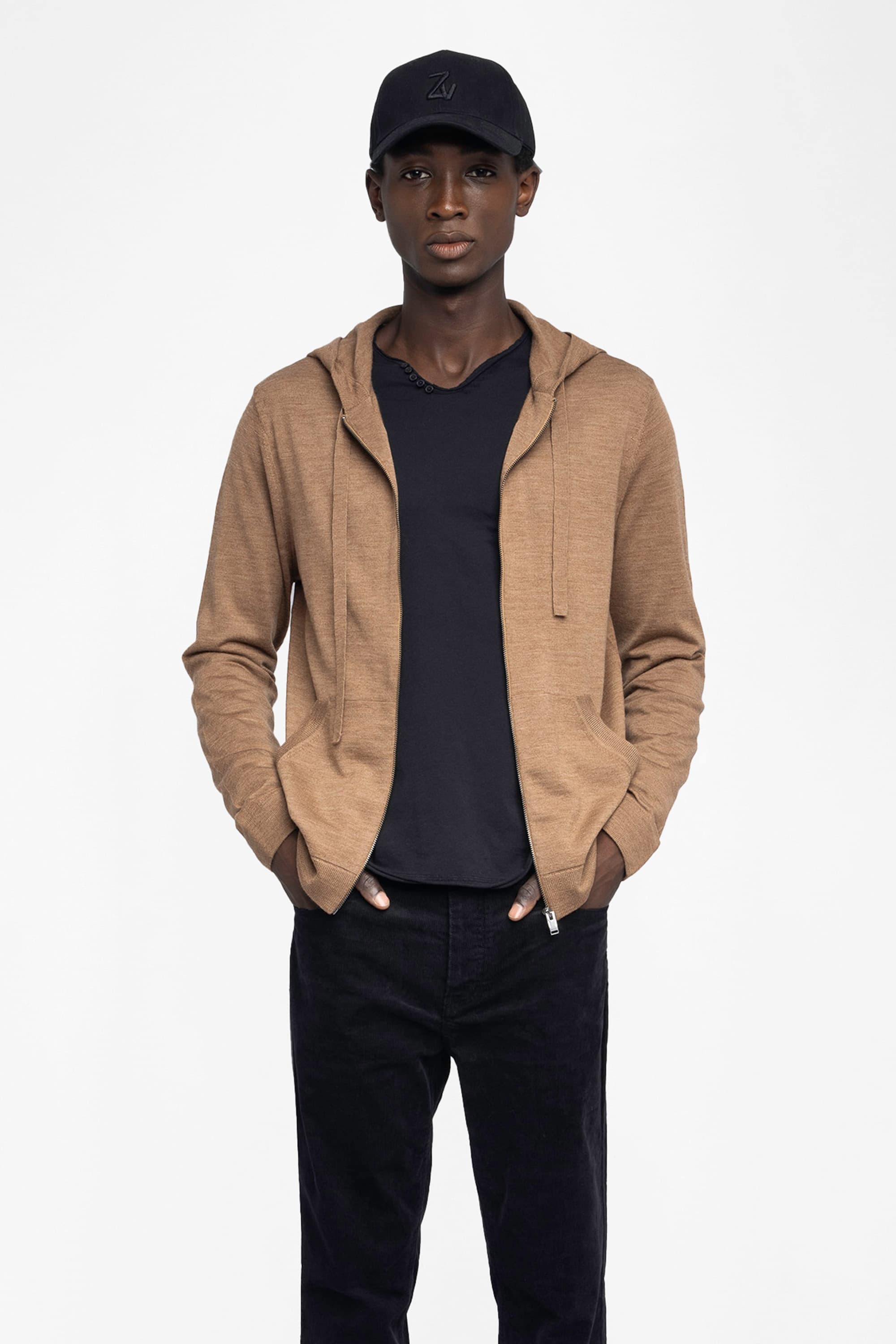 Clash Wool Zip-Up Cardigan