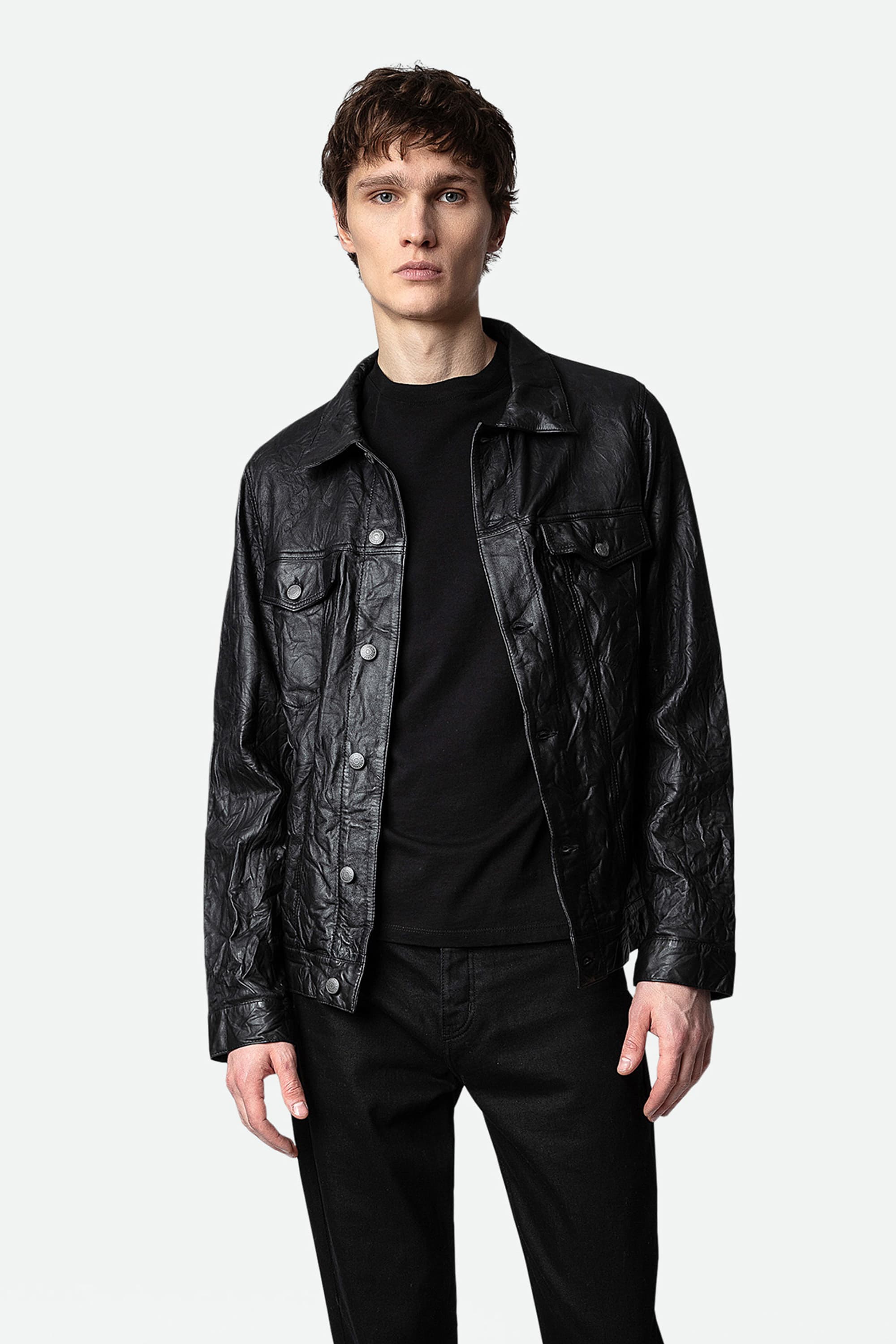 Base Crinkled Leather Jacket