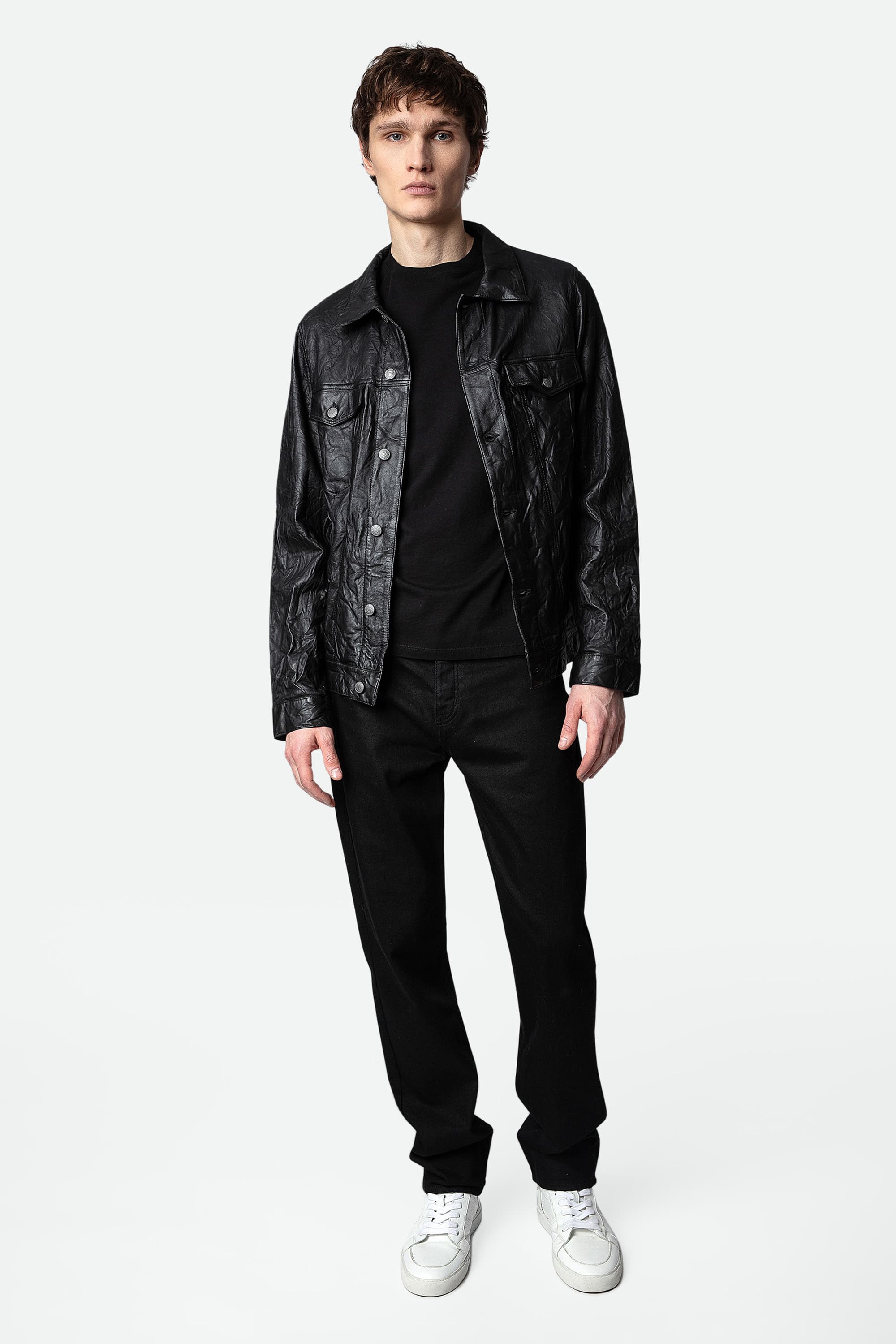 Base Crinkled Leather Jacket