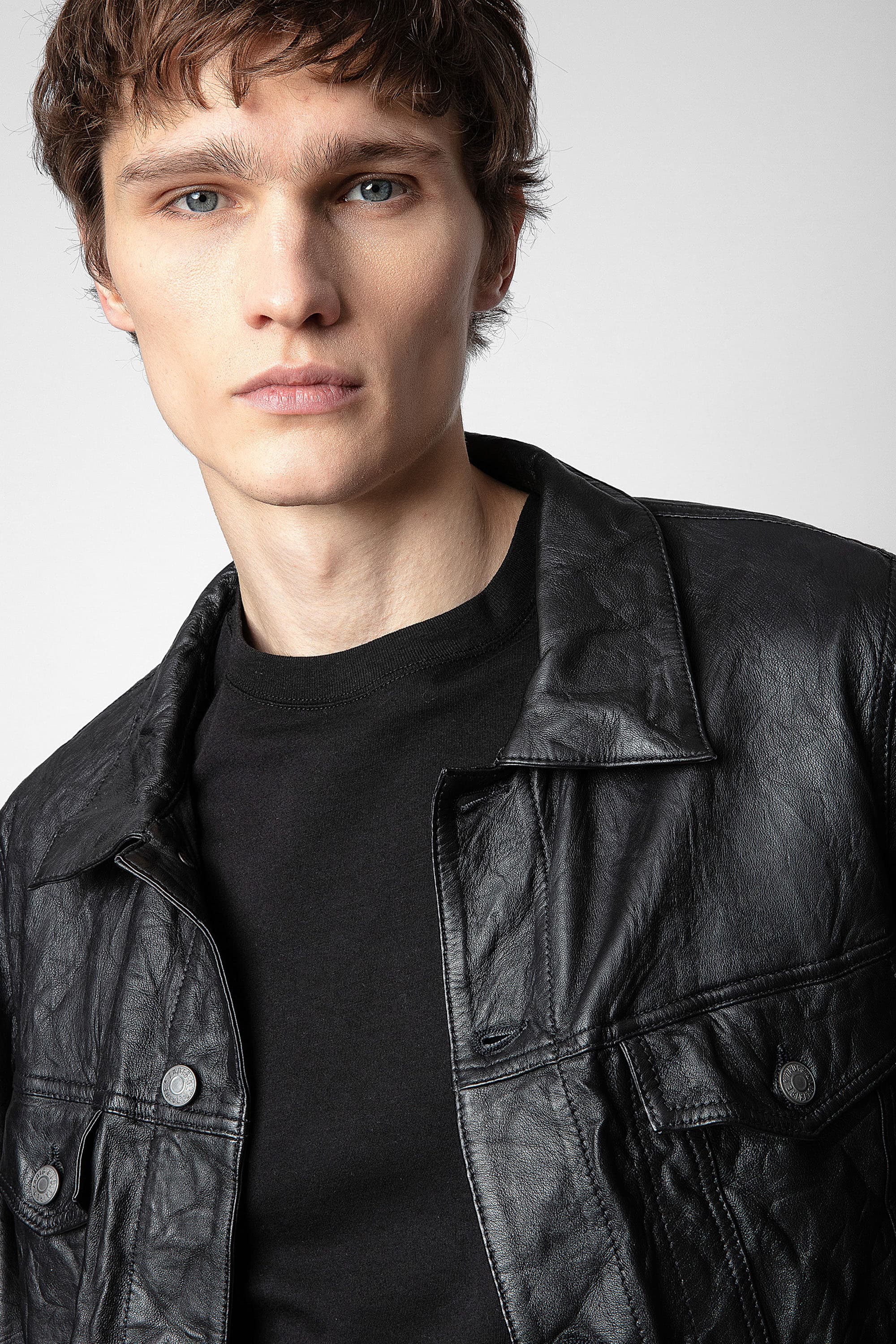 Base Crinkled Leather Jacket