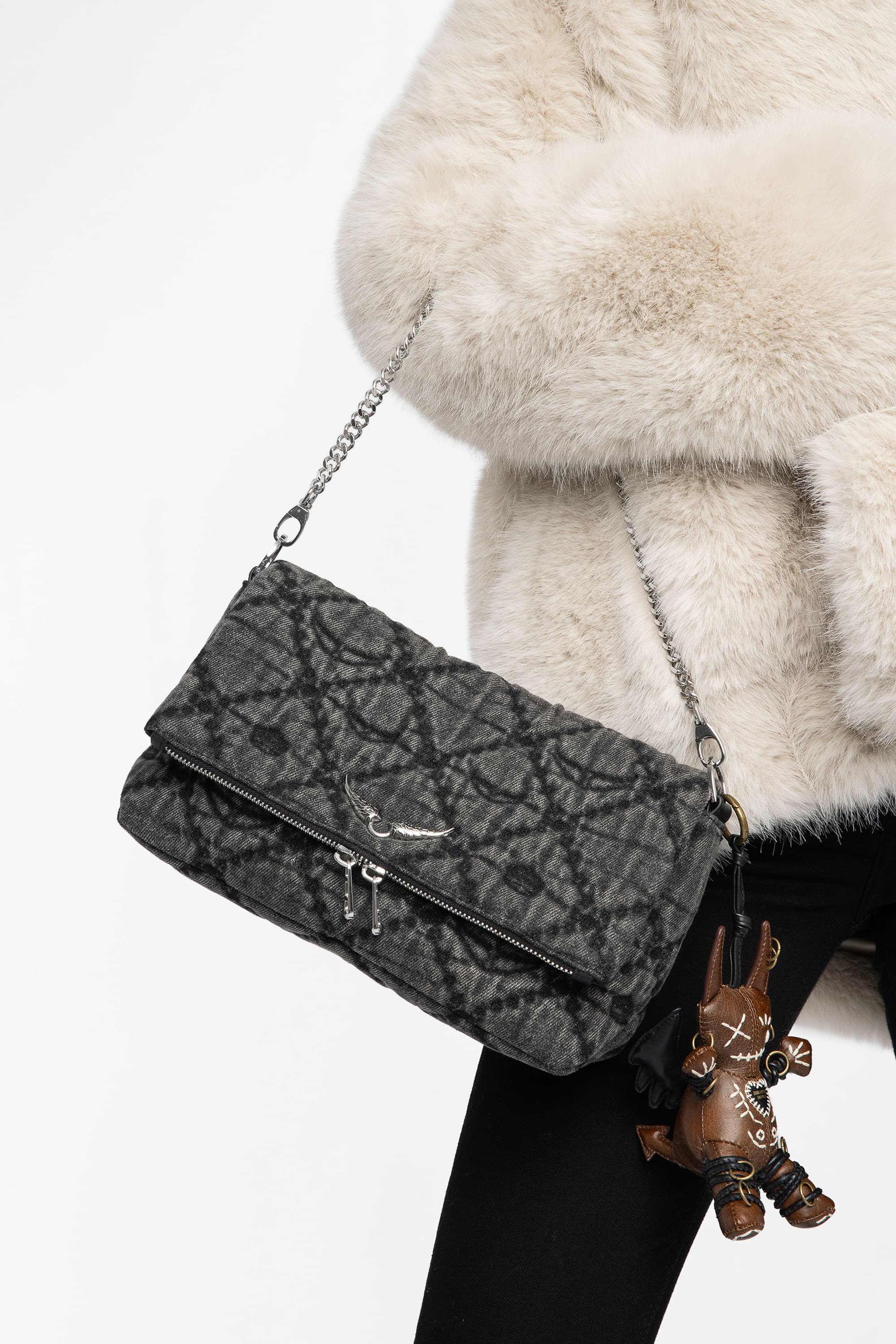 Rocky Monogram Denim Bag