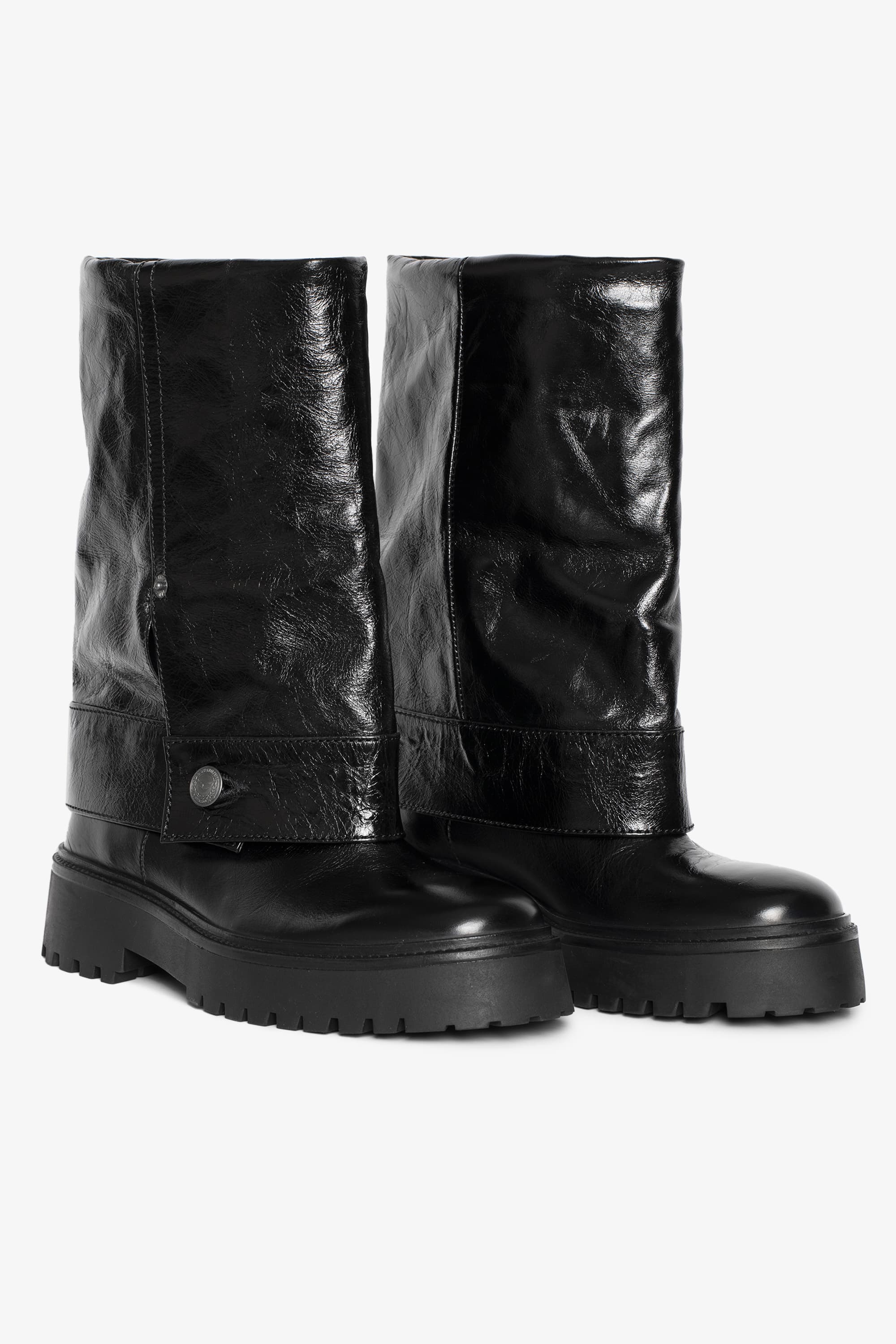 Angie Sleeve Vintage Patent Boots