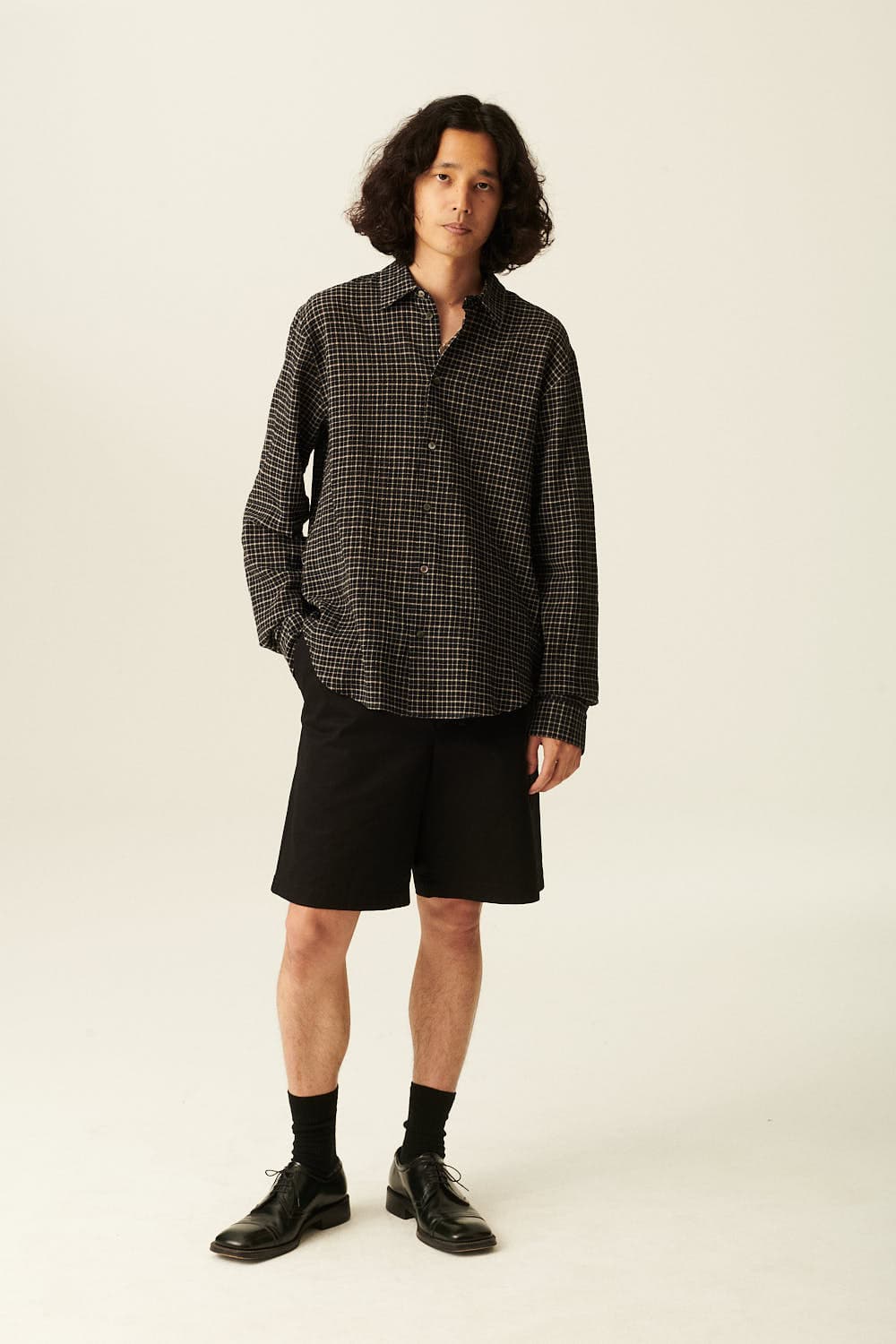 PEDRO 코튼 드로우스트링 밴딩 쇼츠 242 150 0076BLK