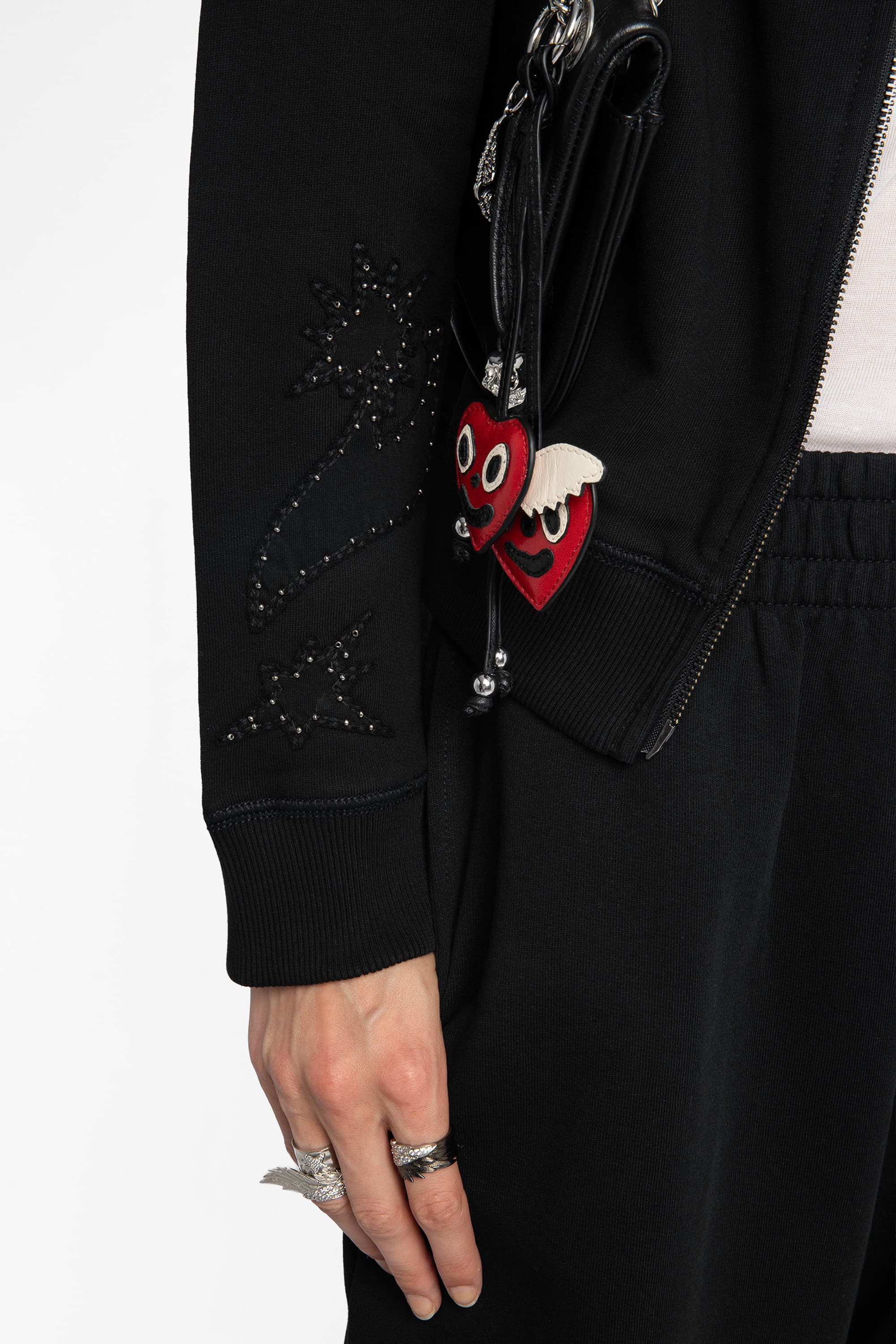 Milly Zip-Up Studs Cardigan