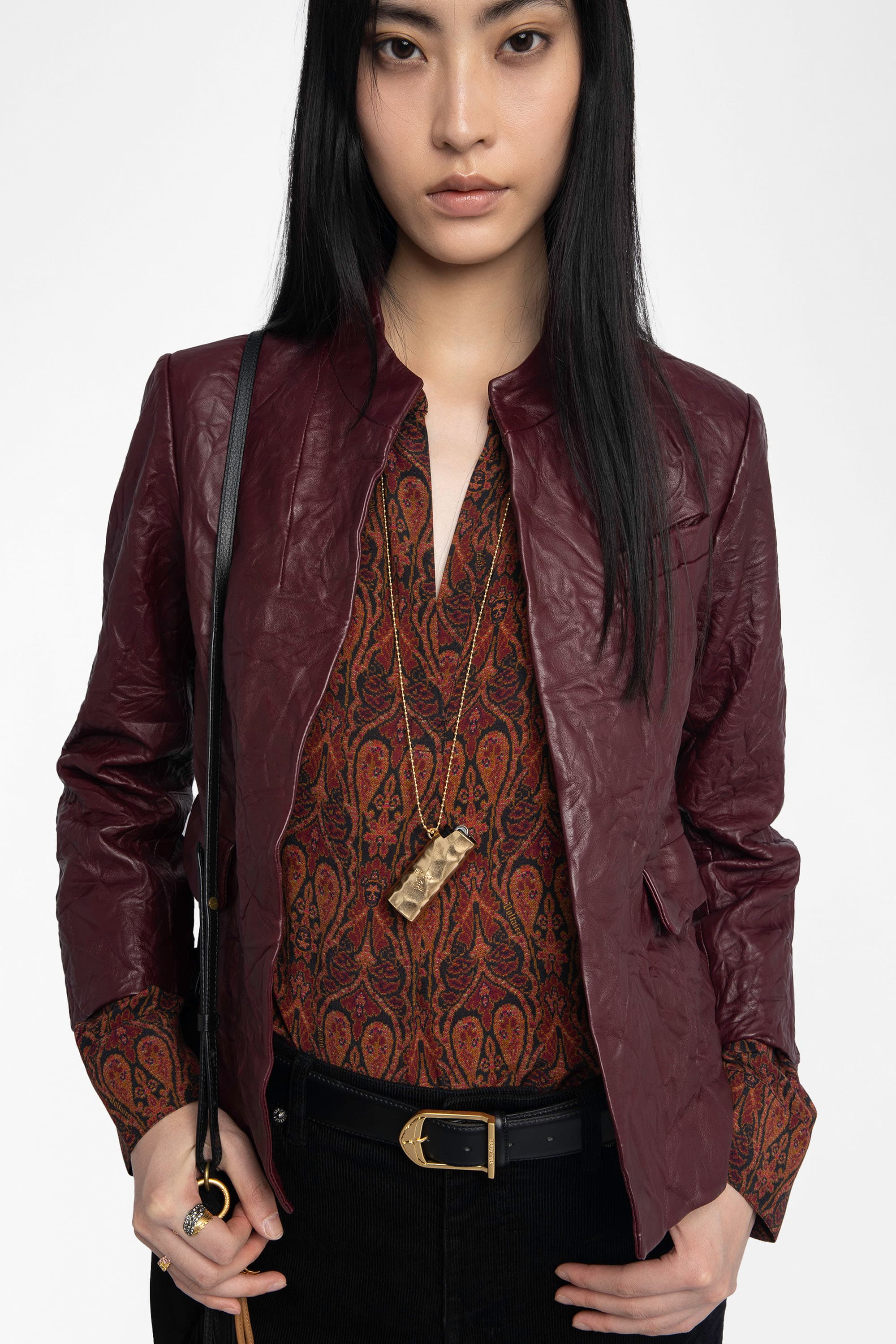 Veryn Crinkled Leather Jacket