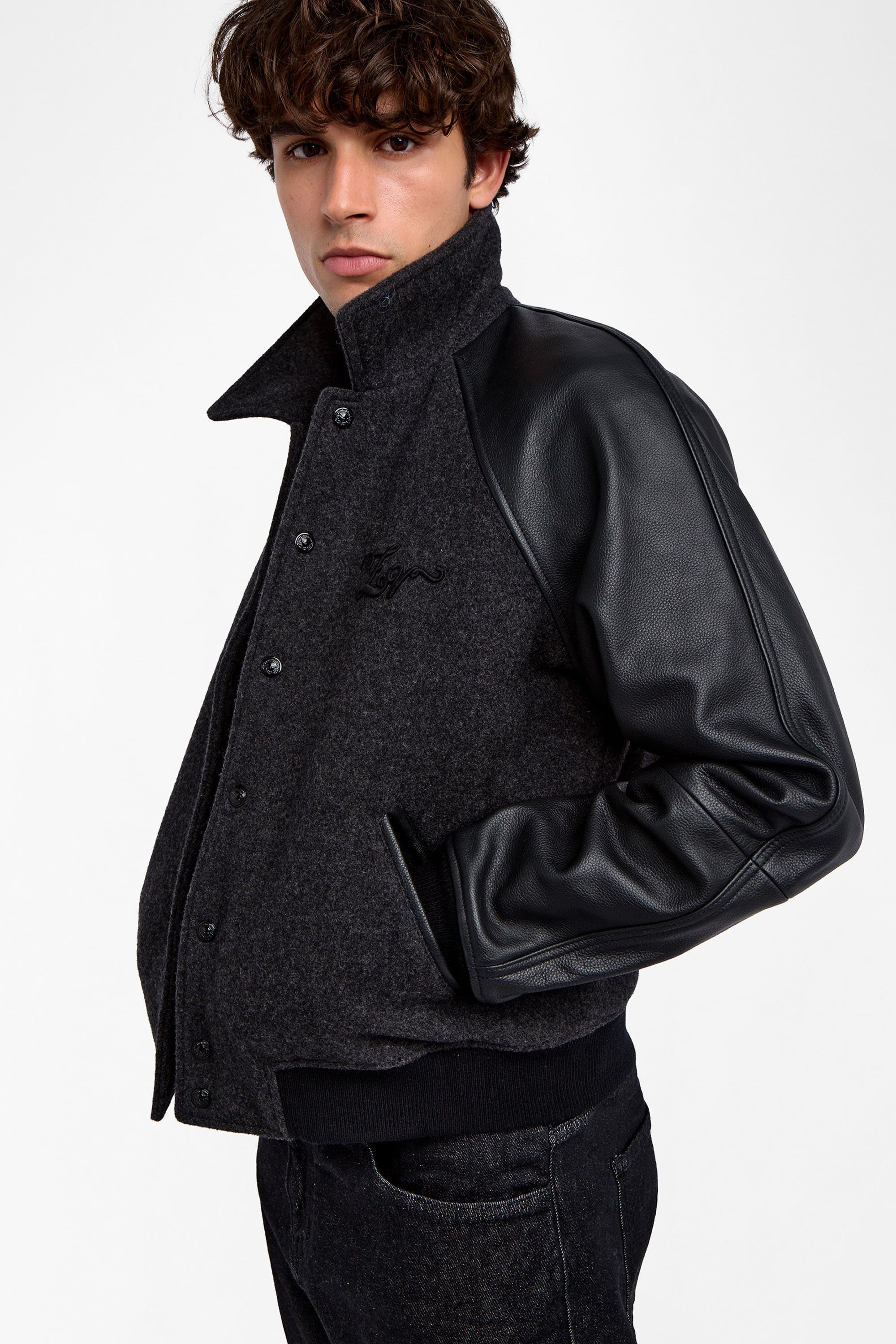 Benjy Leather Wool Jacket