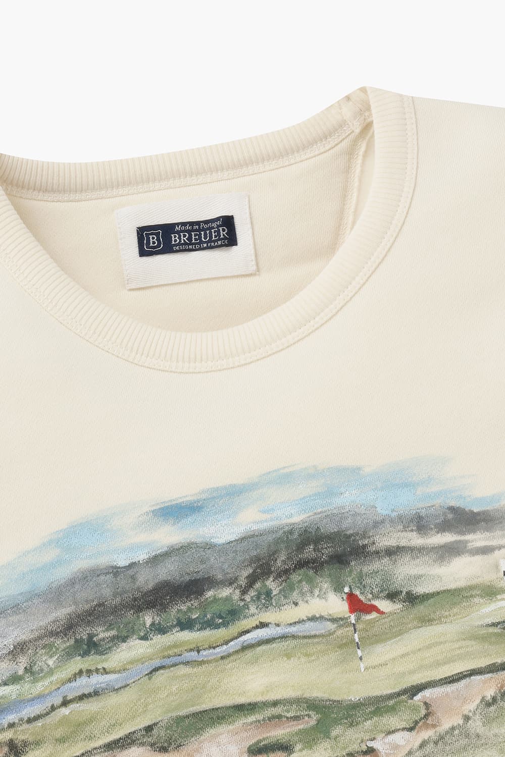 브로이어골프 그린 핸드페인팅 맨투맨 베이지 RE2FMBAPO301R15