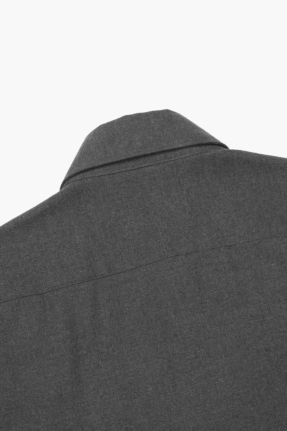 코튼 플라넬 슬림셔츠 다크 그레이 RE2FMBASH801R98