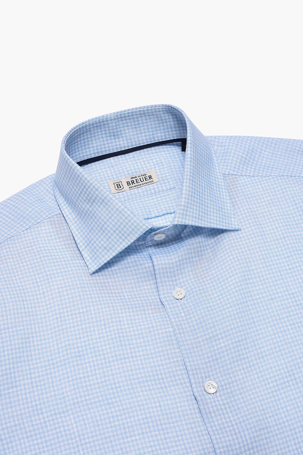 린넨 깅엄 체크 셔츠 BE050P342502