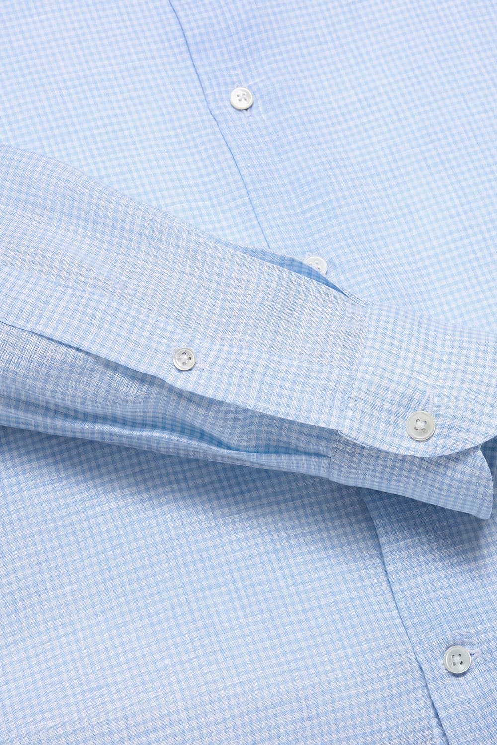 린넨 깅엄 체크 셔츠 BE050P342502