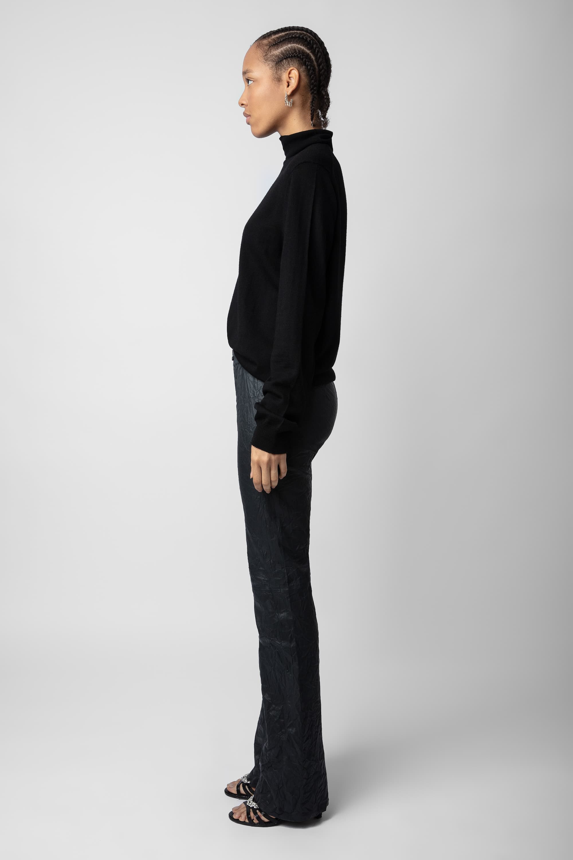 Pauline Crinkled Leather Pants