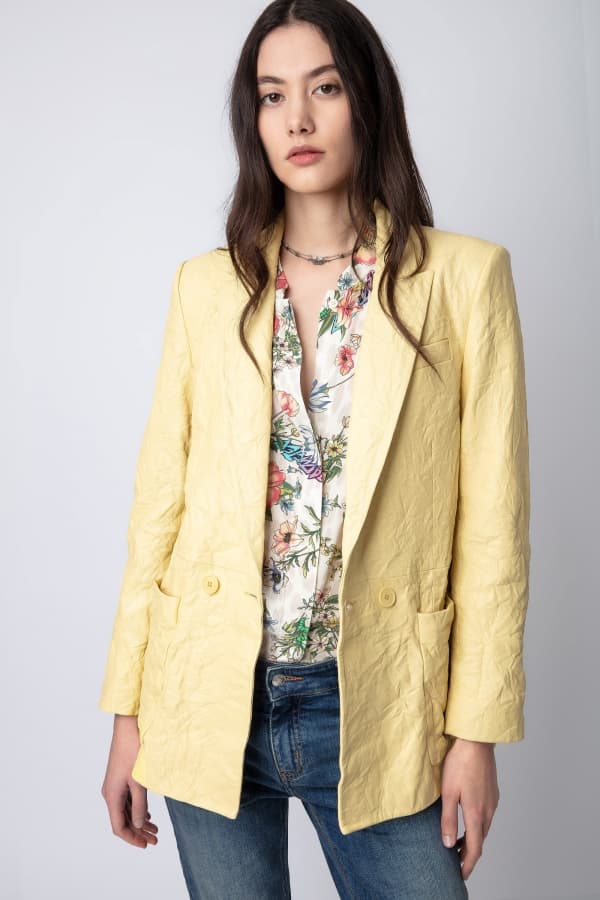 Visko Crinkled Leather Blazer