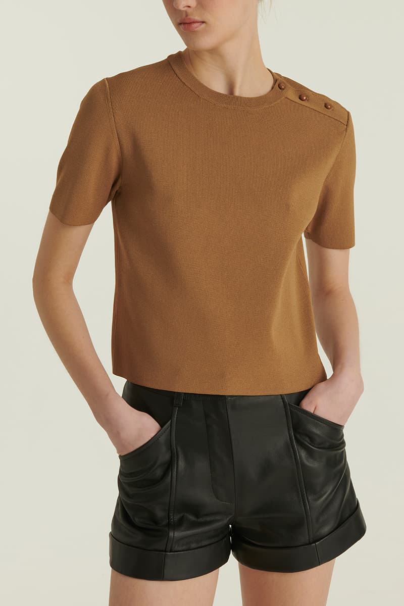 스트레치 숏슬리브스 니트 CE4SFYSTP027C85