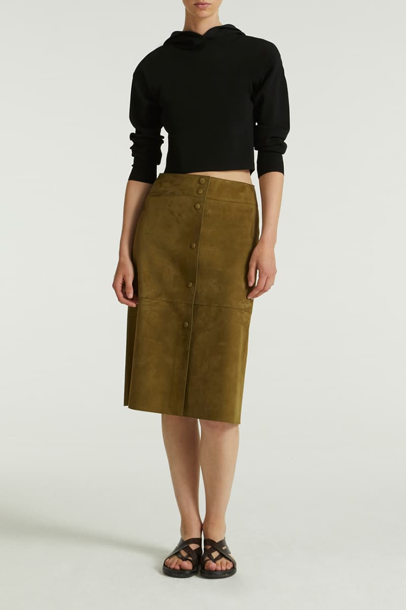 스웨이드 더블버튼 스커트 CE4SFYSSK019C95