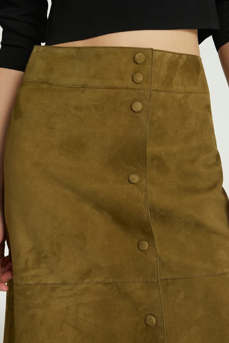 스웨이드 더블버튼 스커트 CE4SFYSSK019C95