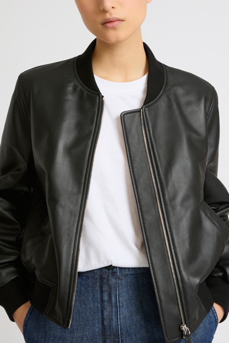 레더 봄버 자켓 CE5SFLEJA011C10