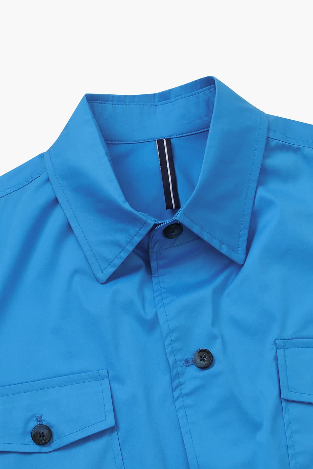 코튼 셔츠형 블루 캐주얼 자켓
