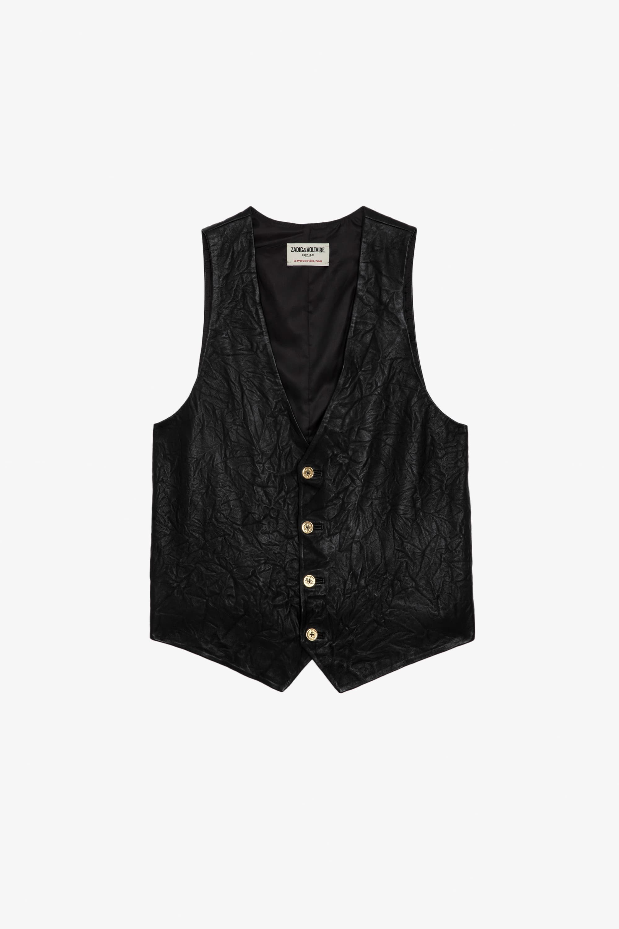 Emilie Crinkled Leather Vest