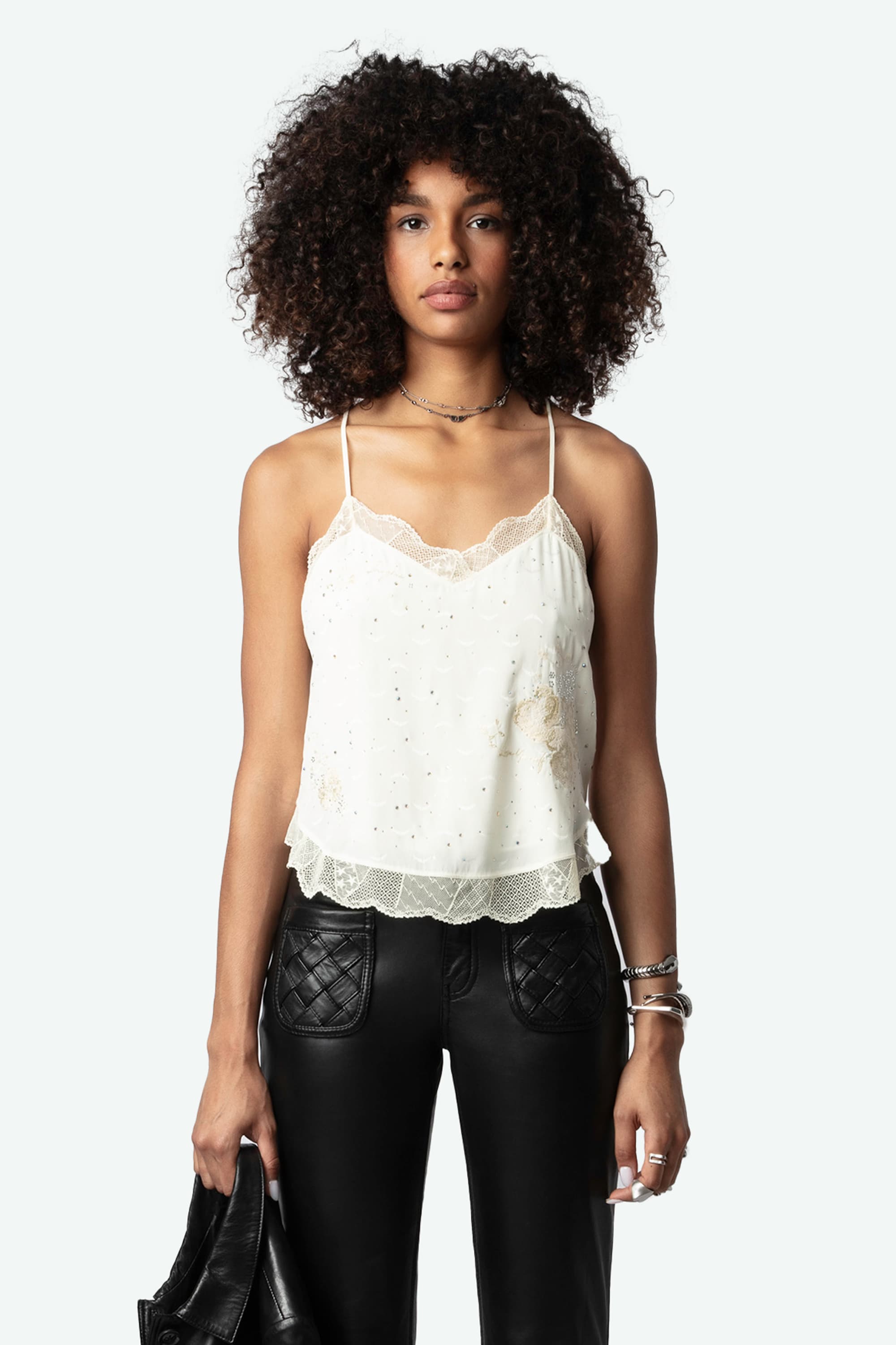 Claudy Strass Silk Camisole