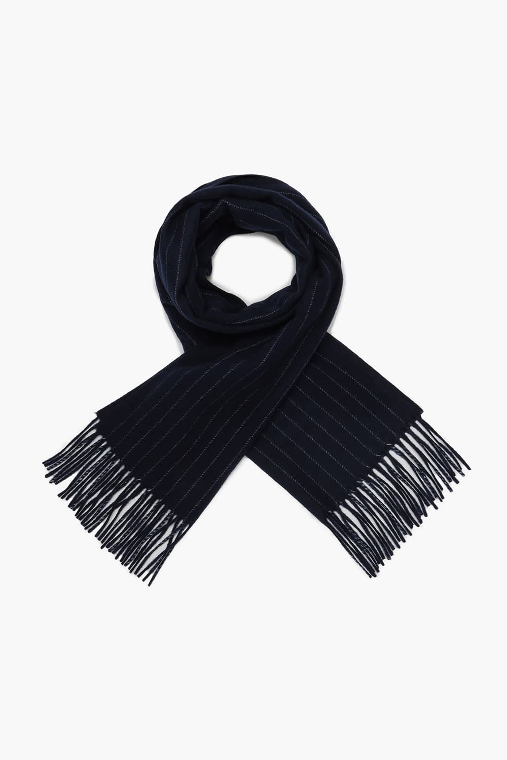 울 스프라이트 프린지 다크네이비 머플러