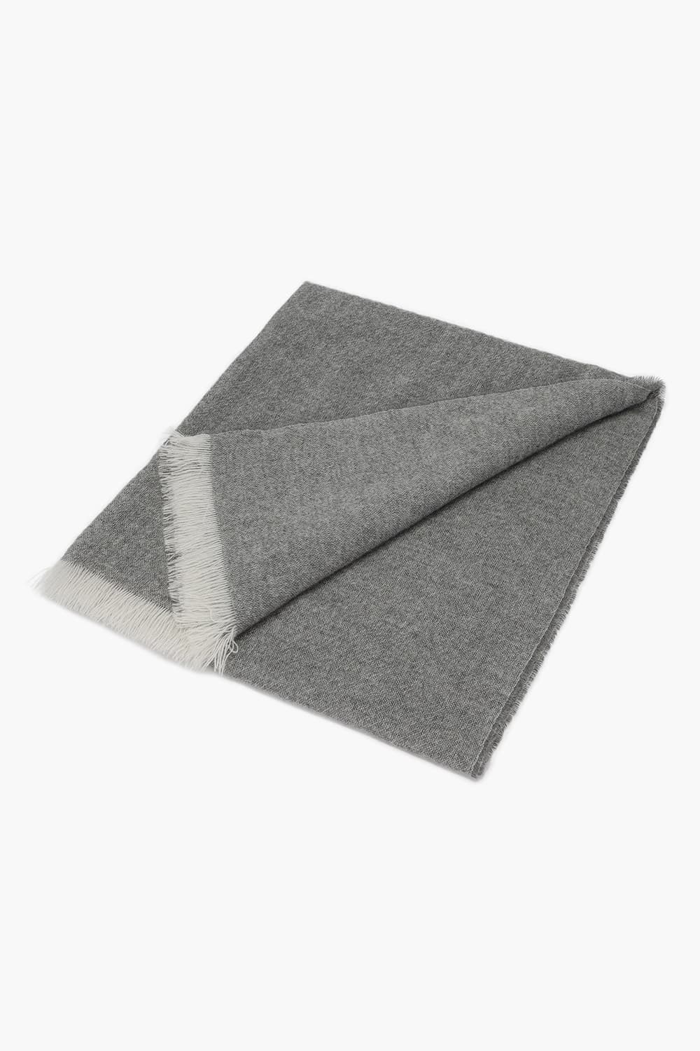 캐시미어 스몰 프린지 그레이 머플러