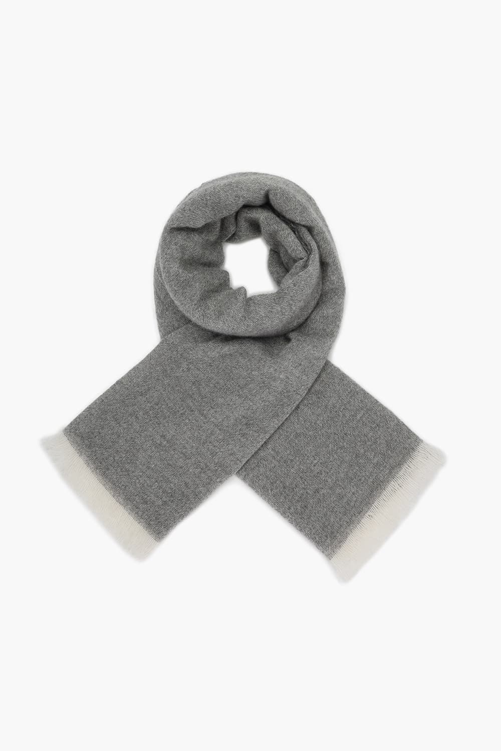 캐시미어 스몰 프린지 그레이 머플러