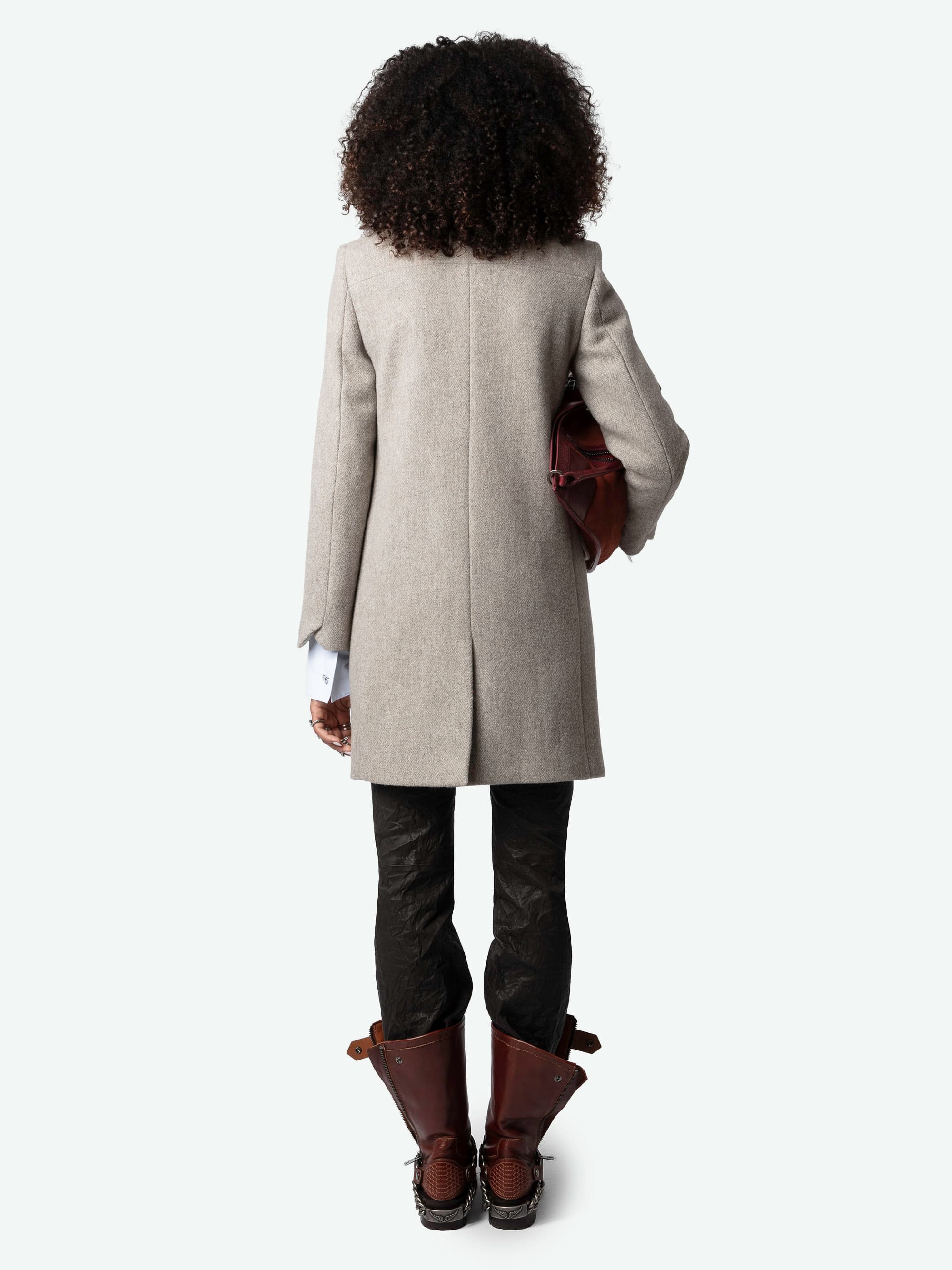 Marco Chevron Wool Coat