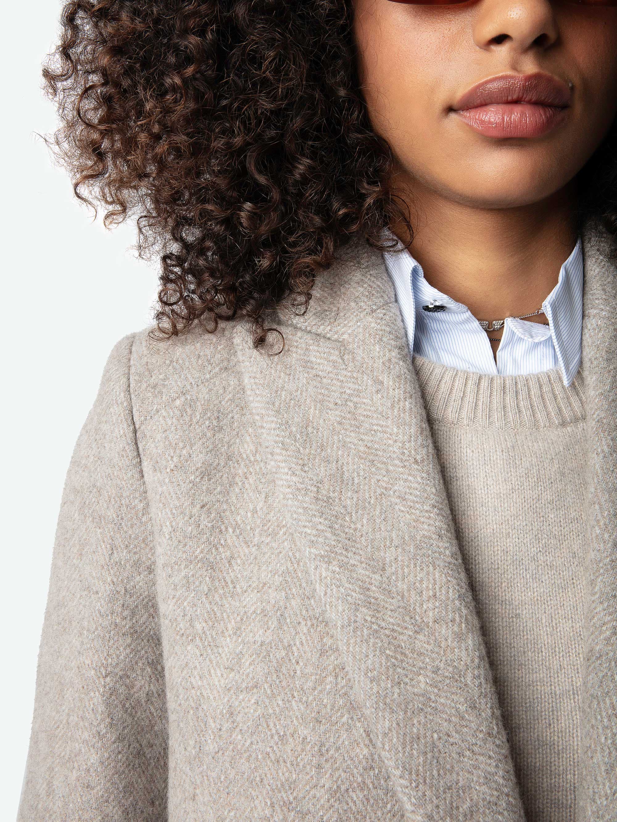 Marco Chevron Wool Coat