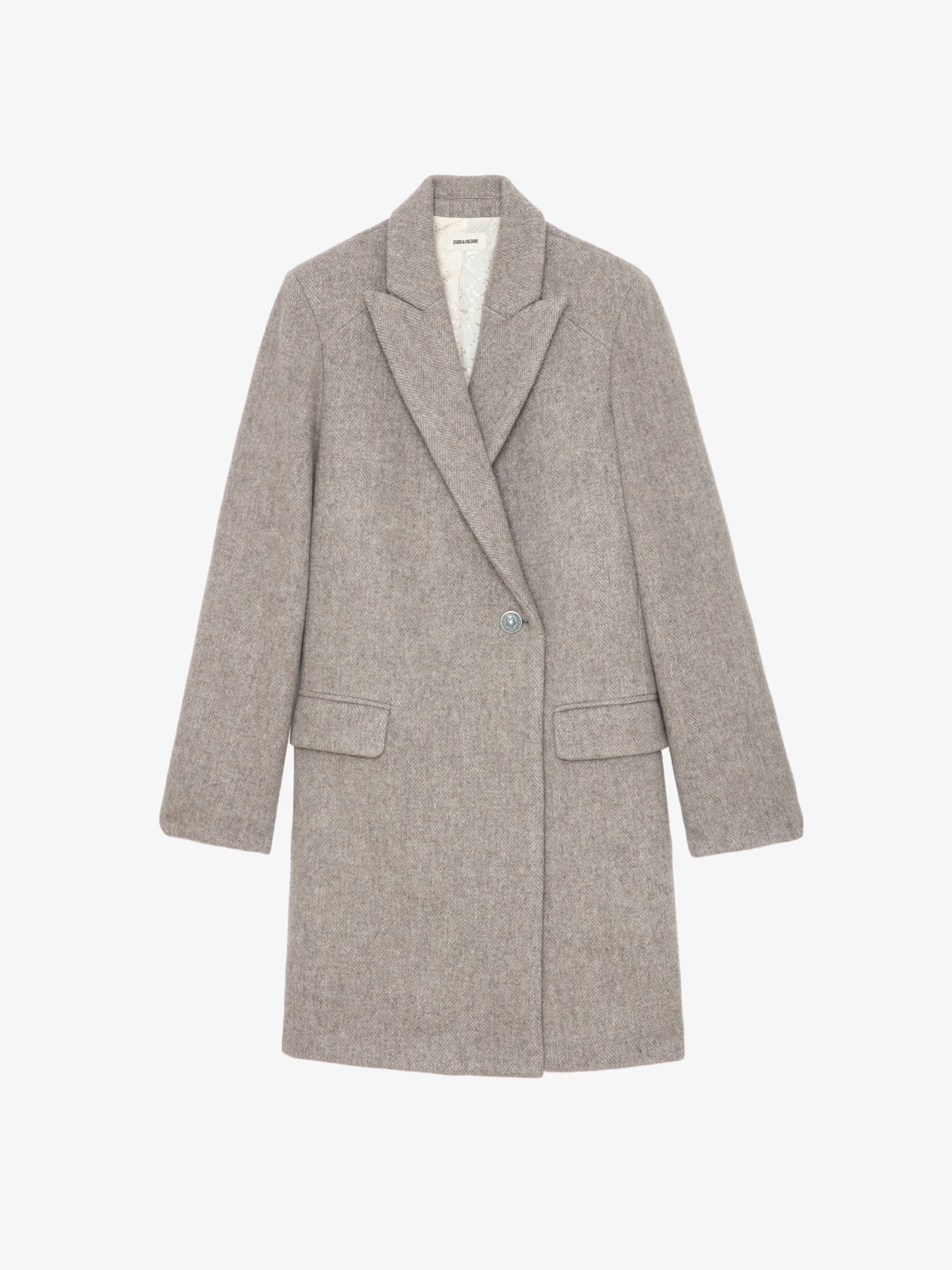 Marco Chevron Wool Coat