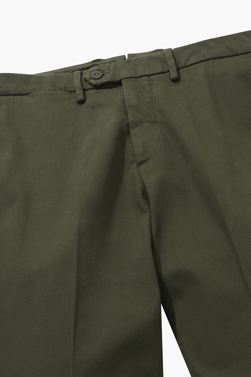 코튼 슬림 카키 팬츠