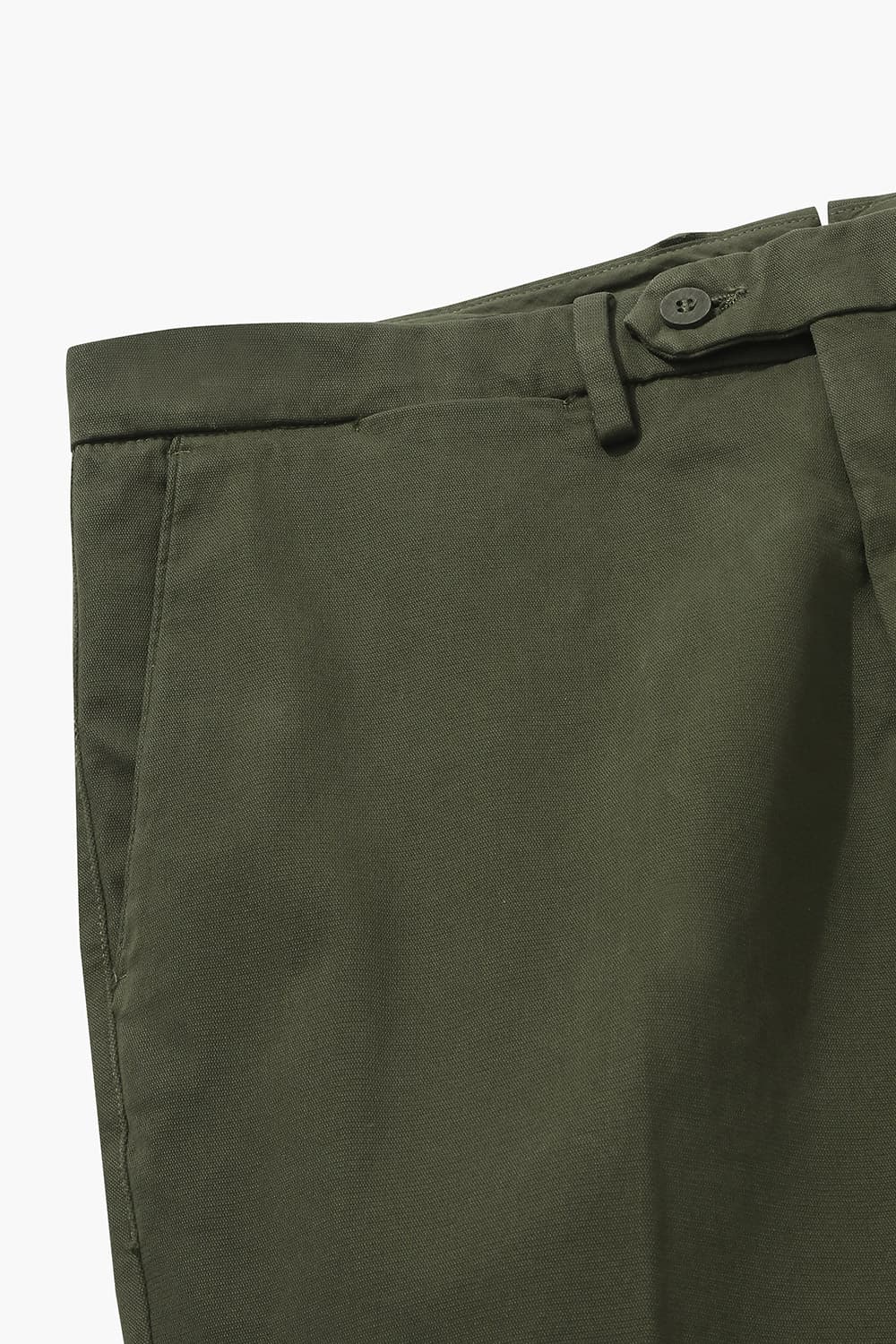 코튼 슬림 카키 팬츠