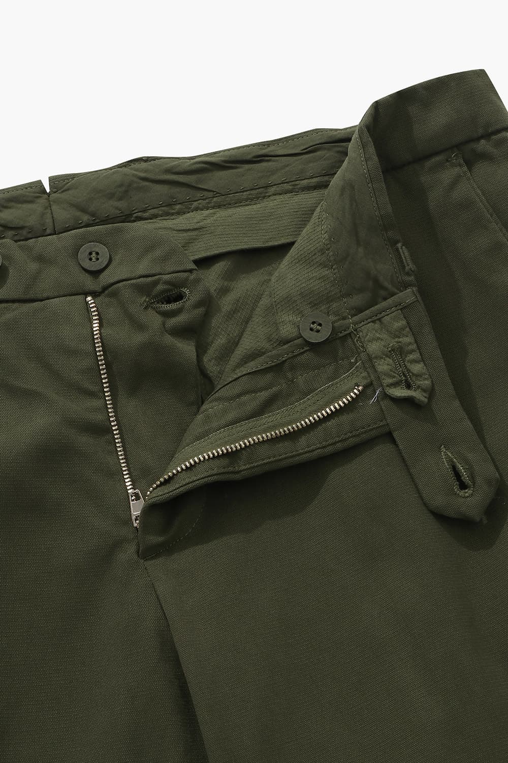 코튼 슬림 카키 팬츠