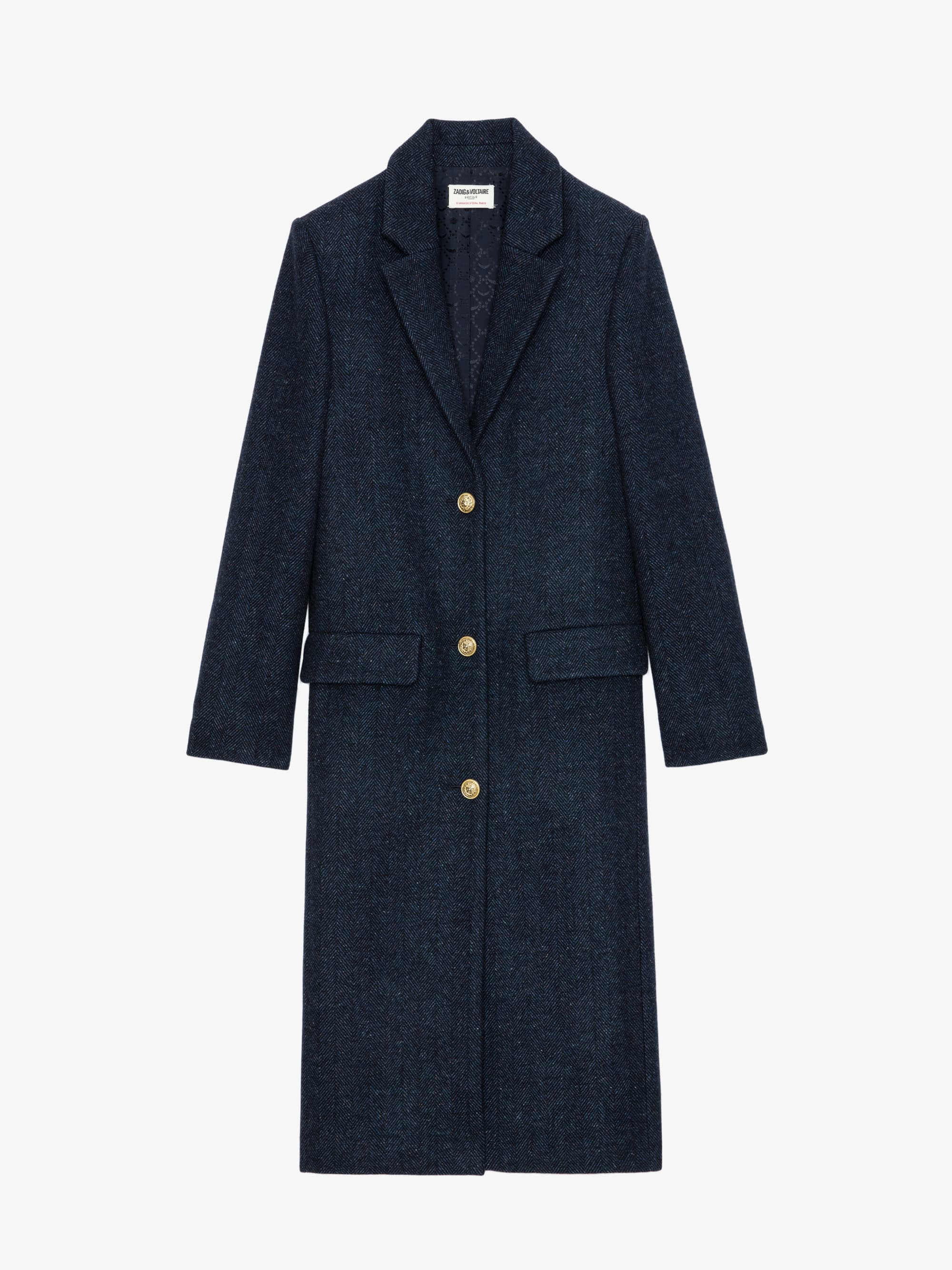 Mio Chevron Wool Coat