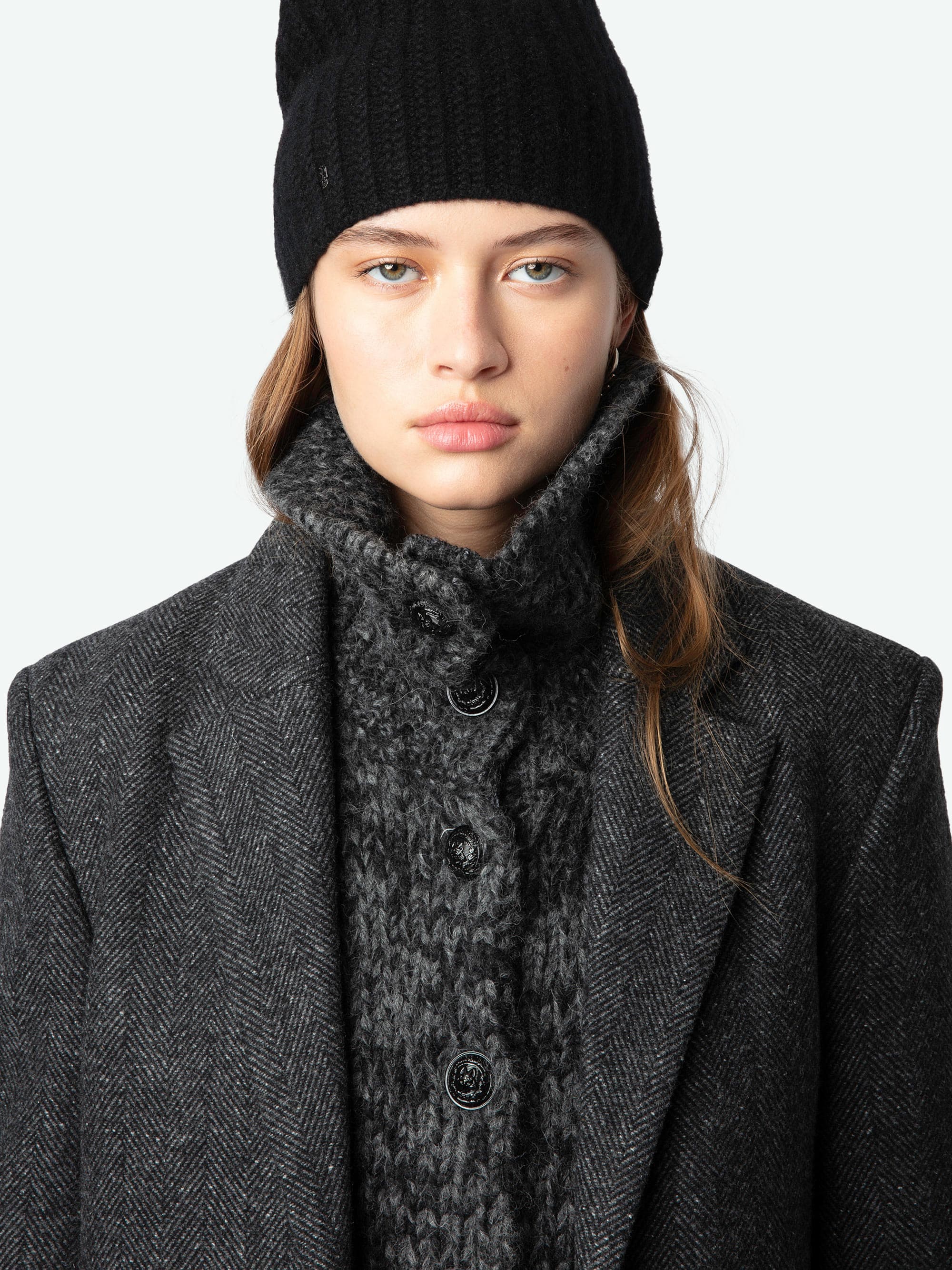 Mio Chevron Wool Coat