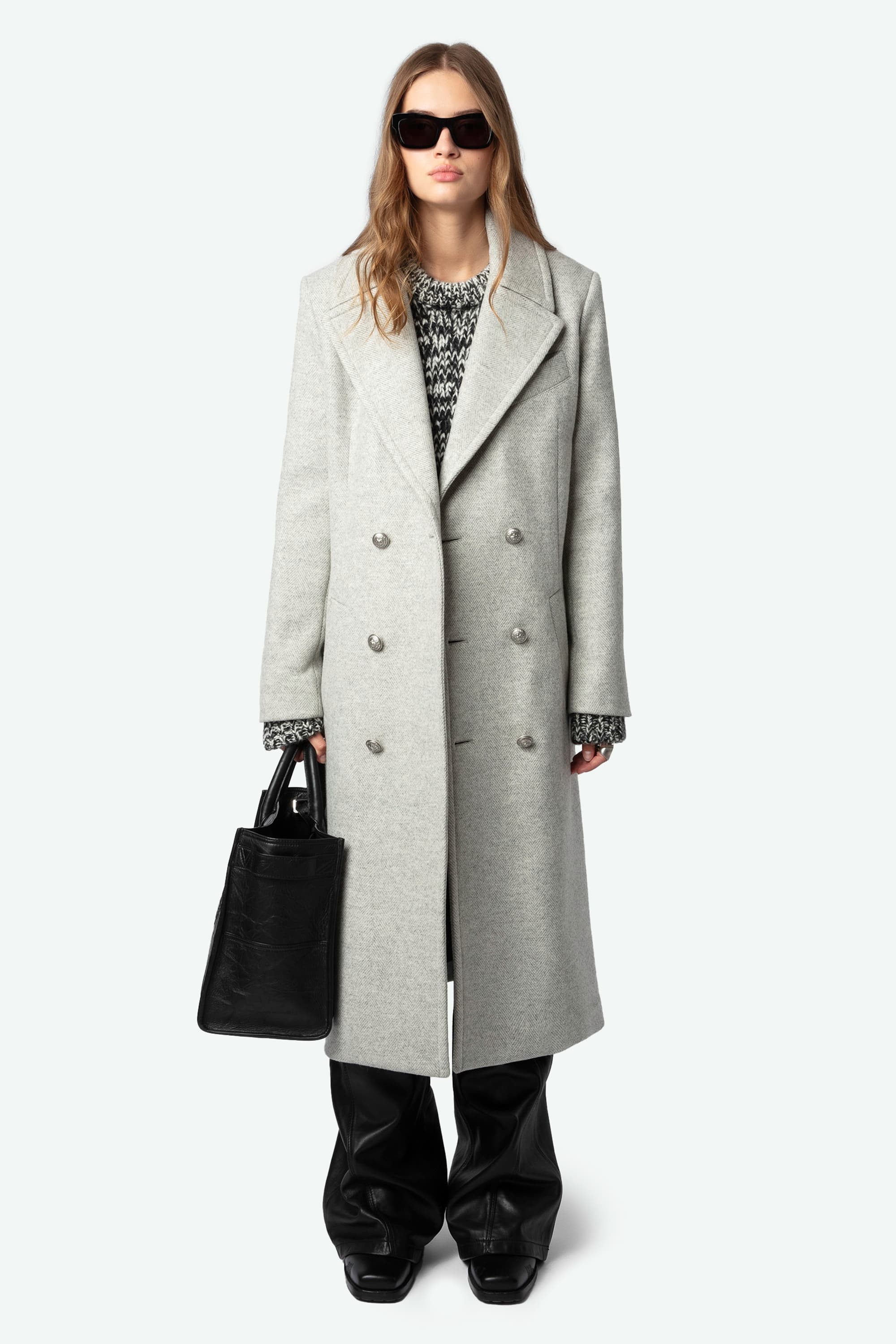 Mulan Chevron Wool Coat