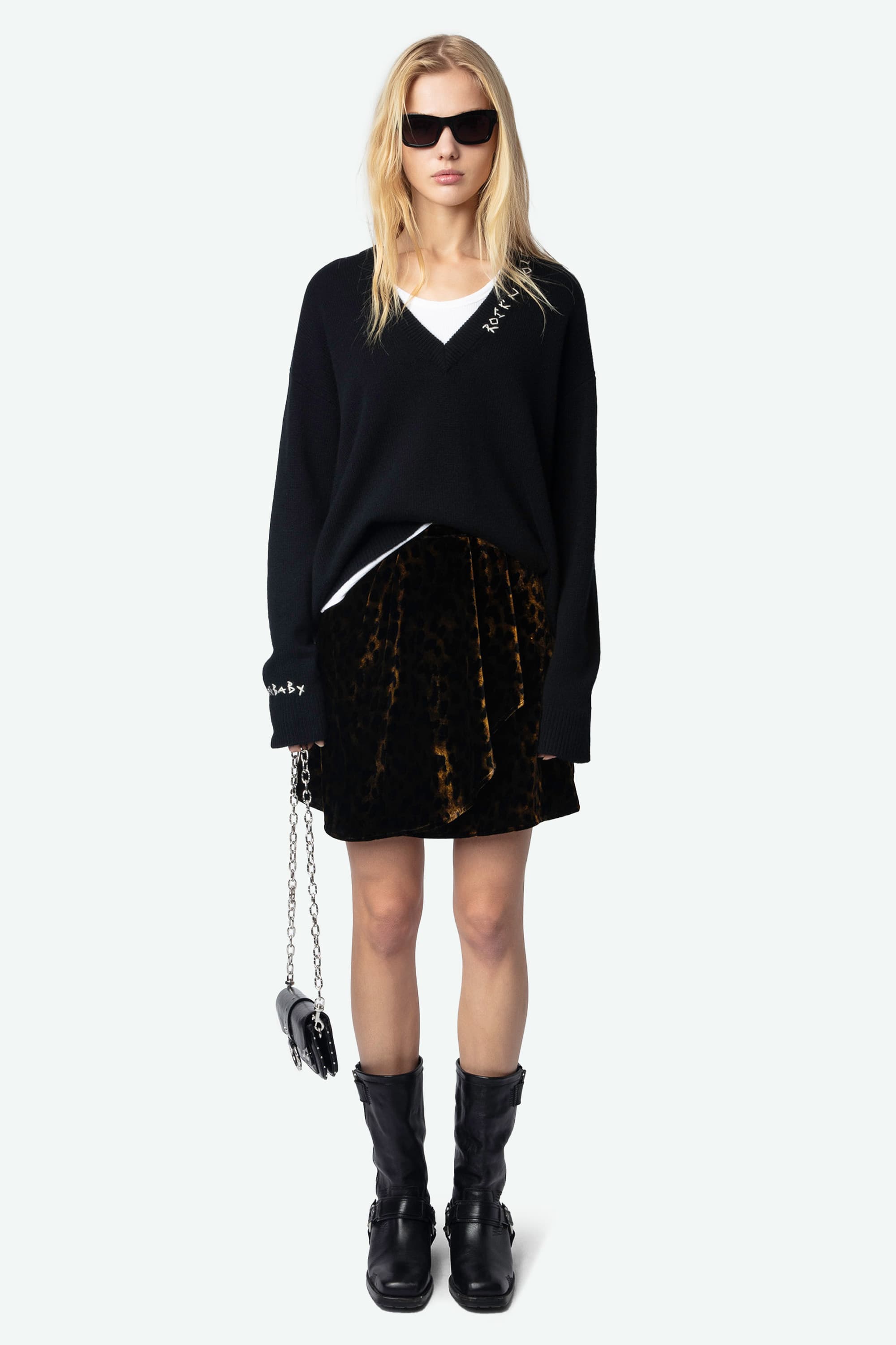 Jerry Leopard Velvet Skirt