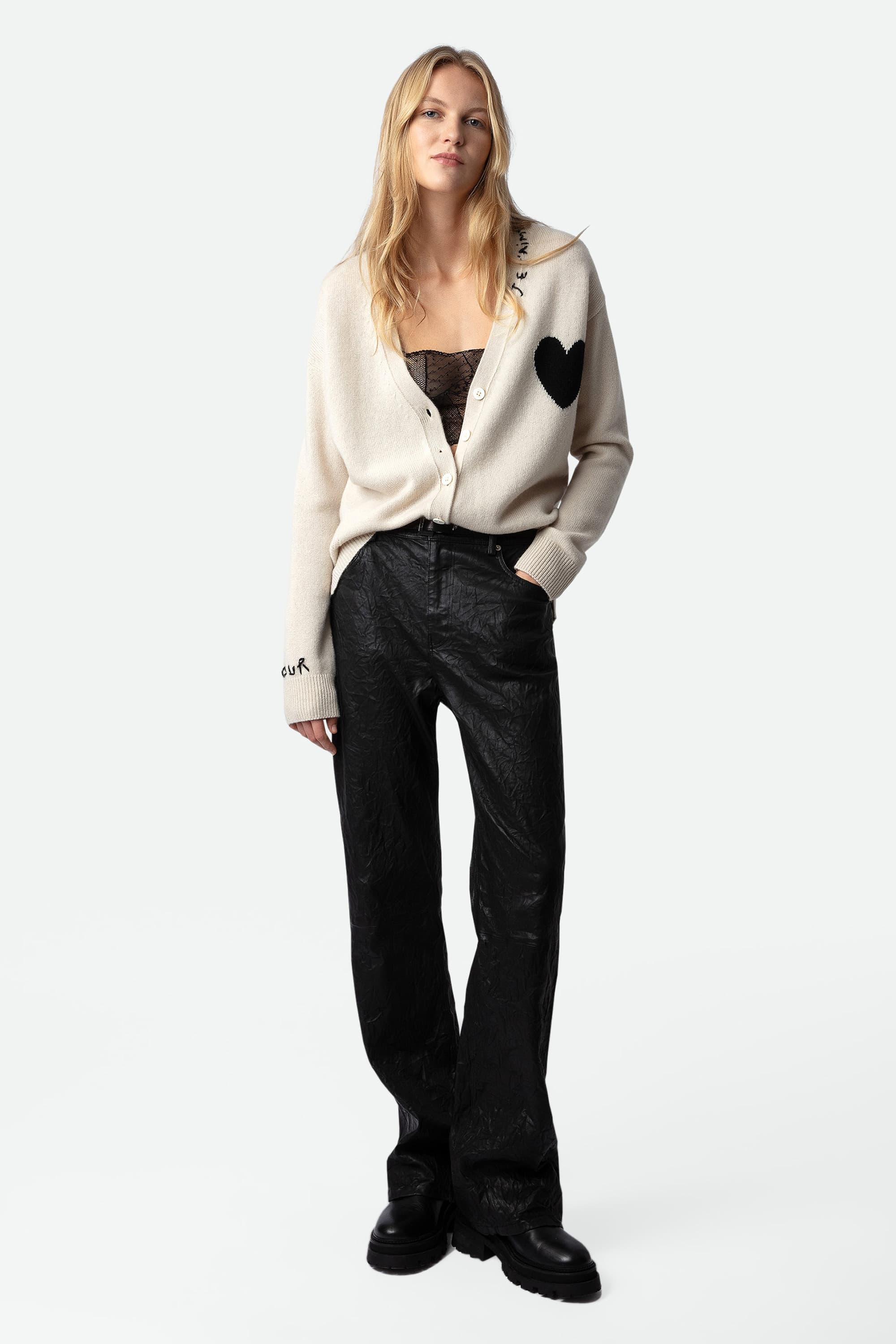 Mirka Heart Cashmere Cardigan