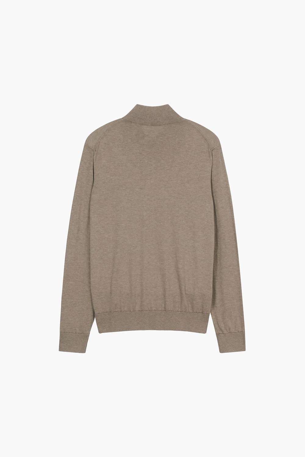 캐시미어 혼방 하프 집업 브라운 긴소매 니트