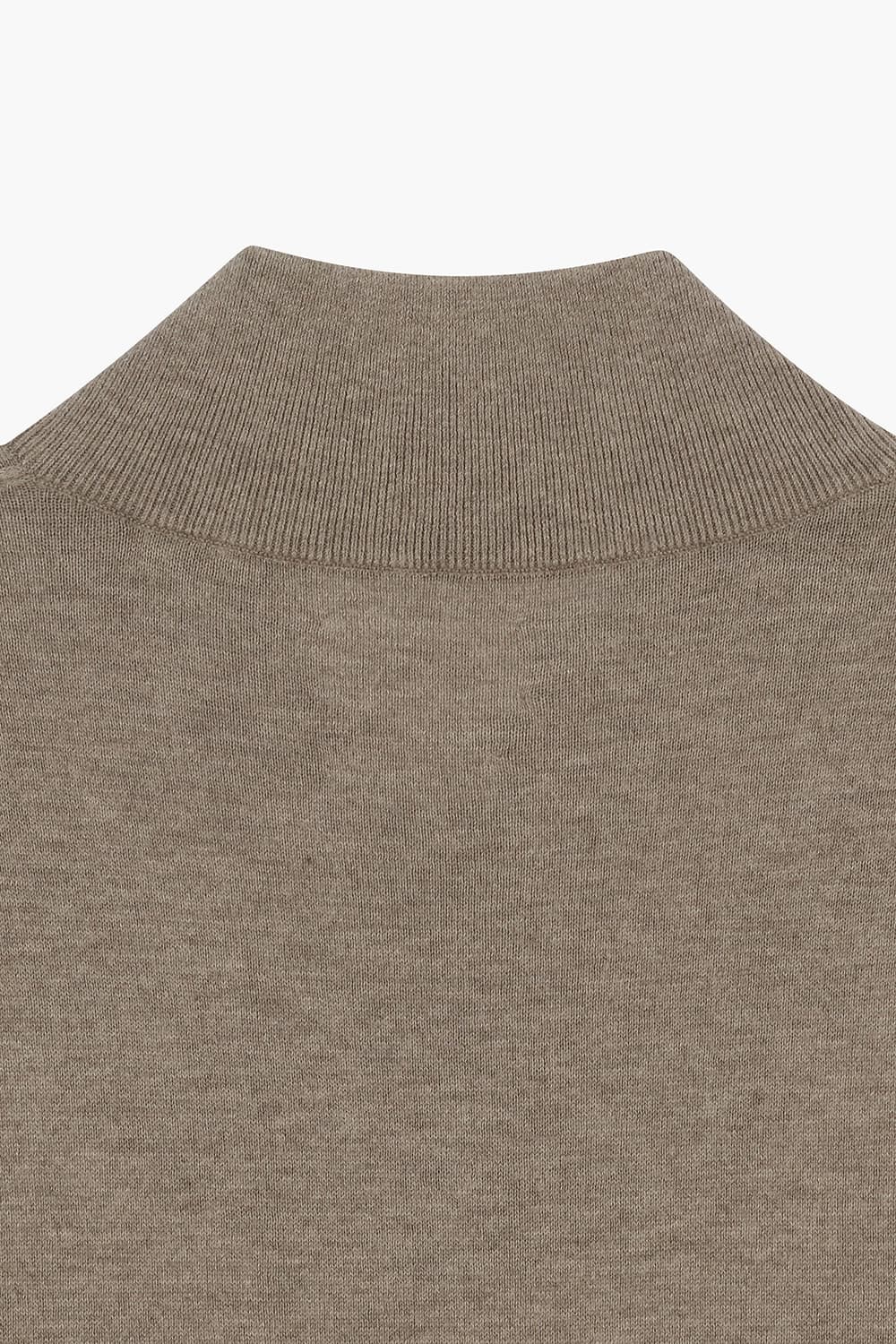 캐시미어 혼방 하프 집업 브라운 긴소매 니트