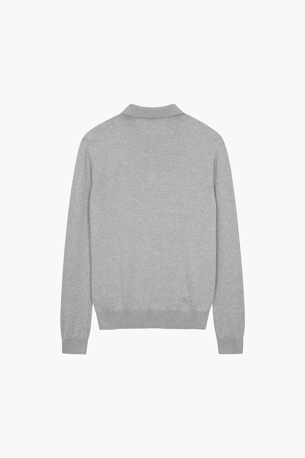 실크 혼방 폴로 라이트그레이 긴소매 니트