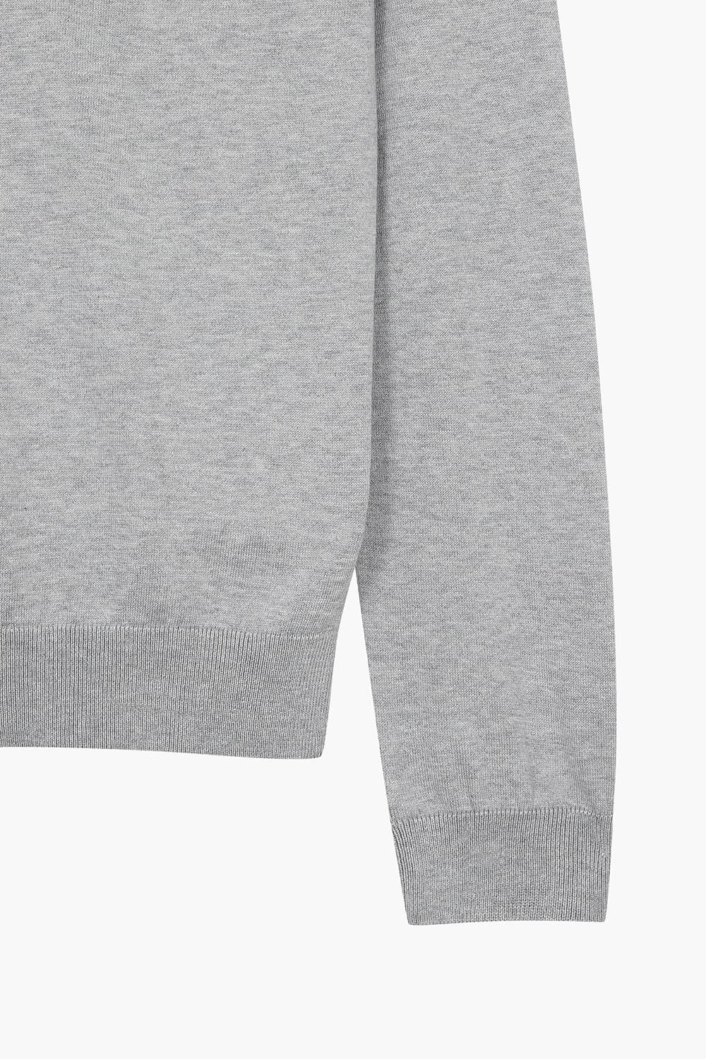 실크 혼방 폴로 라이트그레이 긴소매 니트