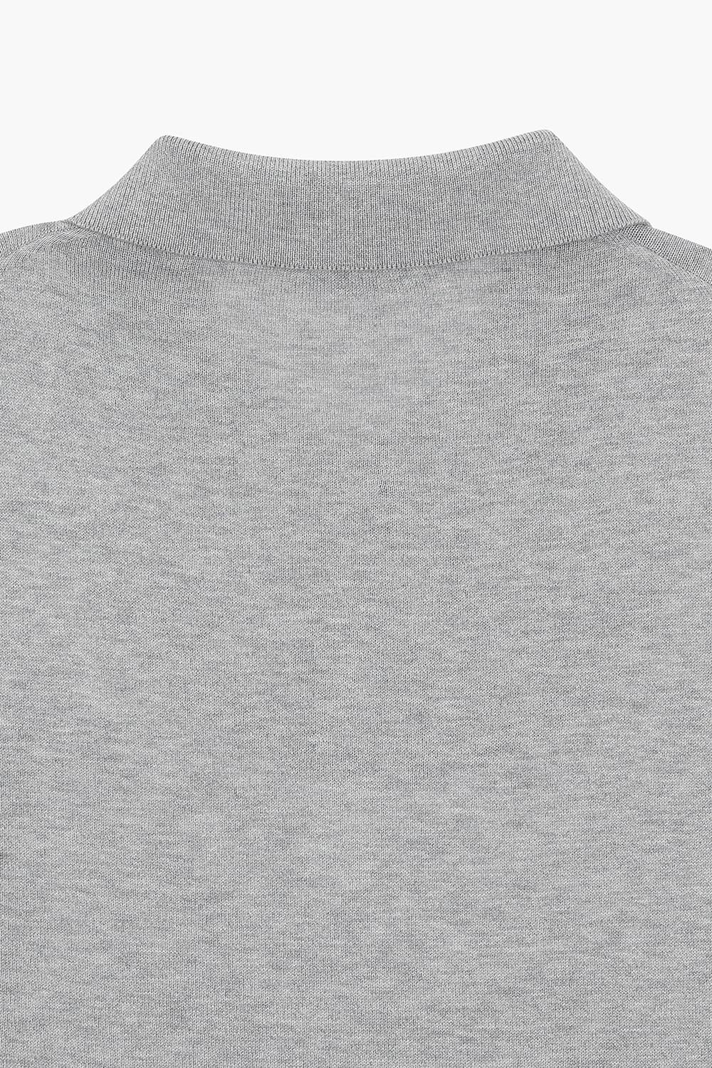 실크 혼방 폴로 라이트그레이 긴소매 니트