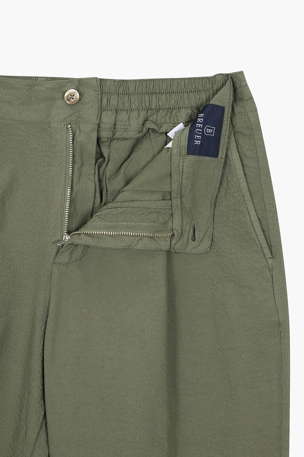 코튼 핀턱 스트레이트 카키 팬츠