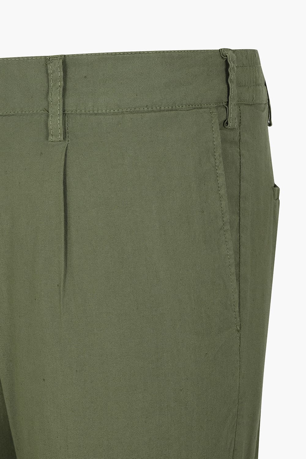 코튼 스트레이트 카키 팬츠