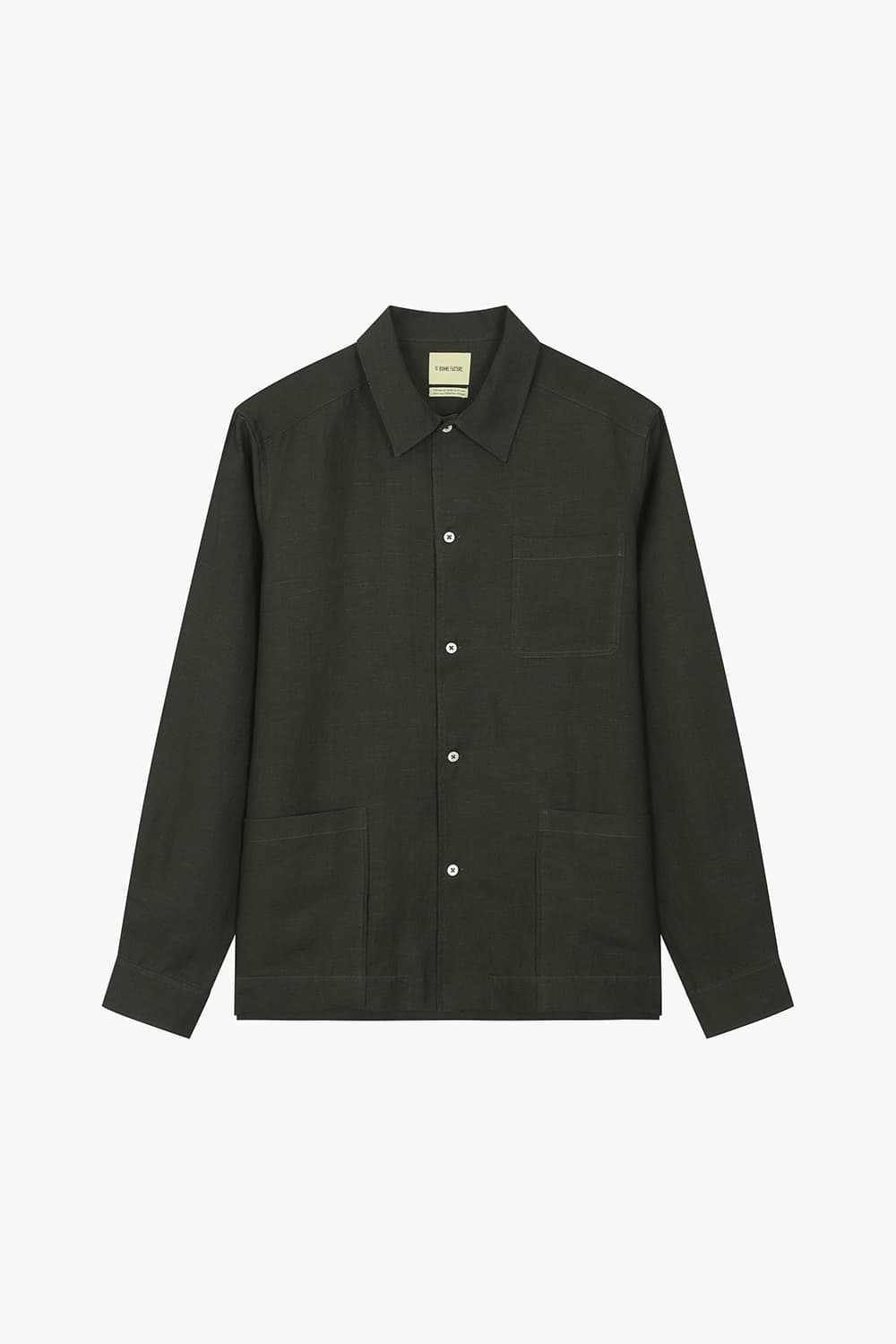 린넨 셔츠형 다크카키 캐주얼 자켓