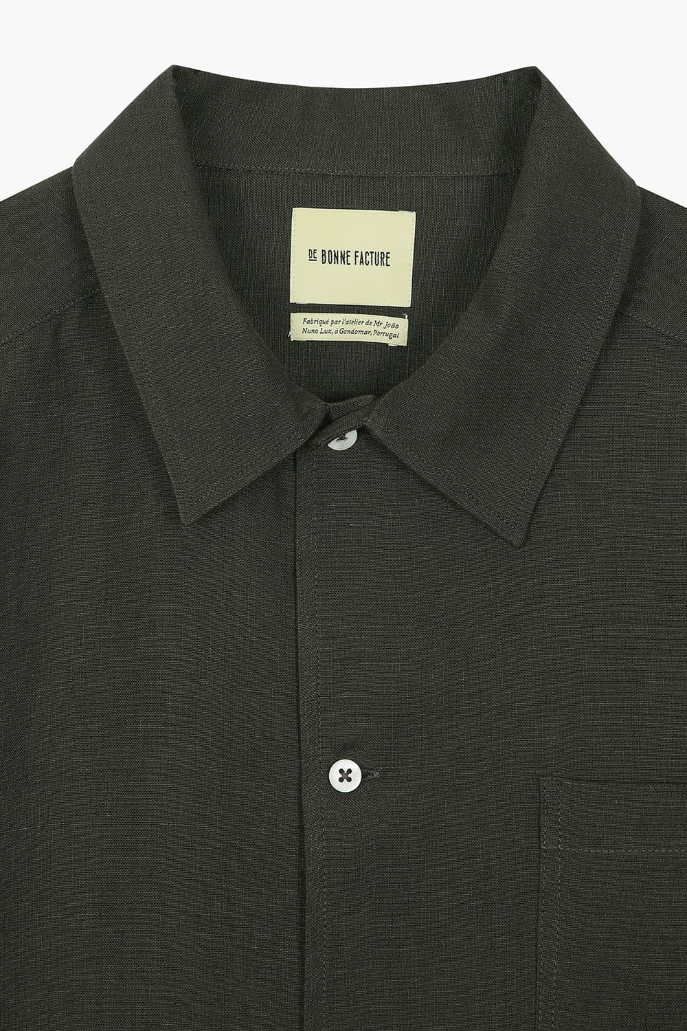 린넨 셔츠형 다크카키 캐주얼 자켓