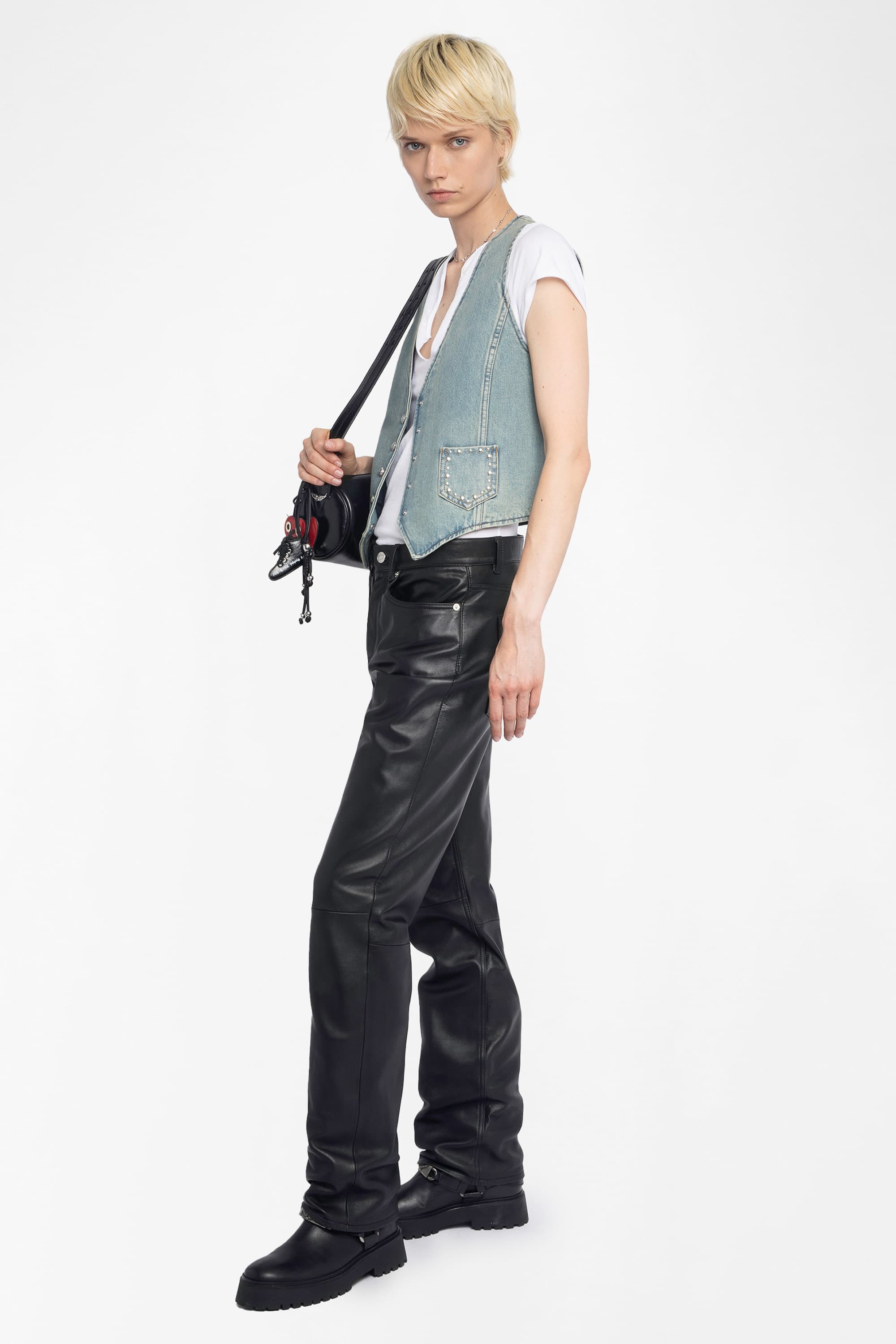 Gillier Denim Studs Vest